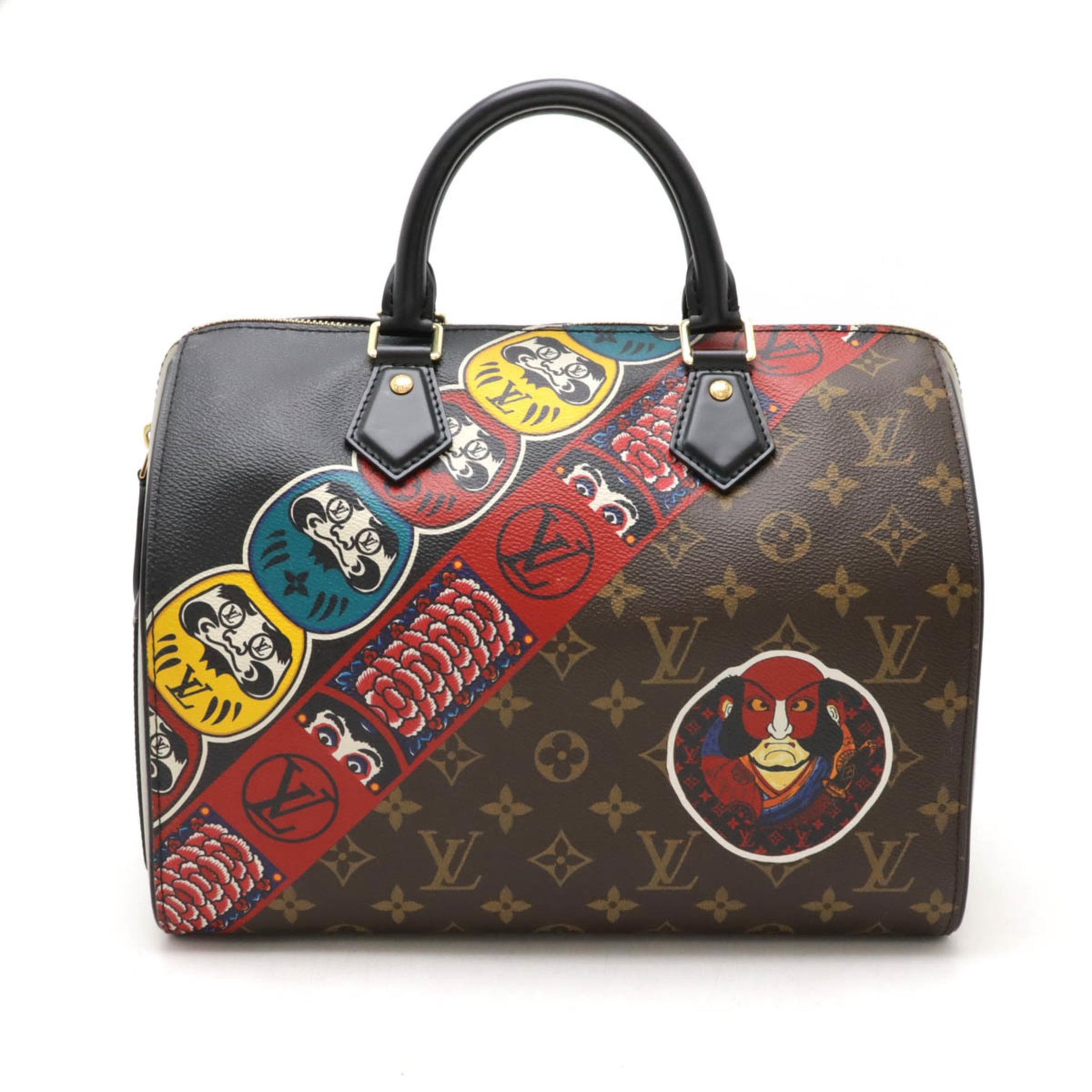 LOUIS VUITTON Louis Vuitton Monogram Epi Speedy 30 Handbag Mini Boston Yamamoto Kansai Collaboration Kabuki Seven Lucky Gods Daruma Japan Limited