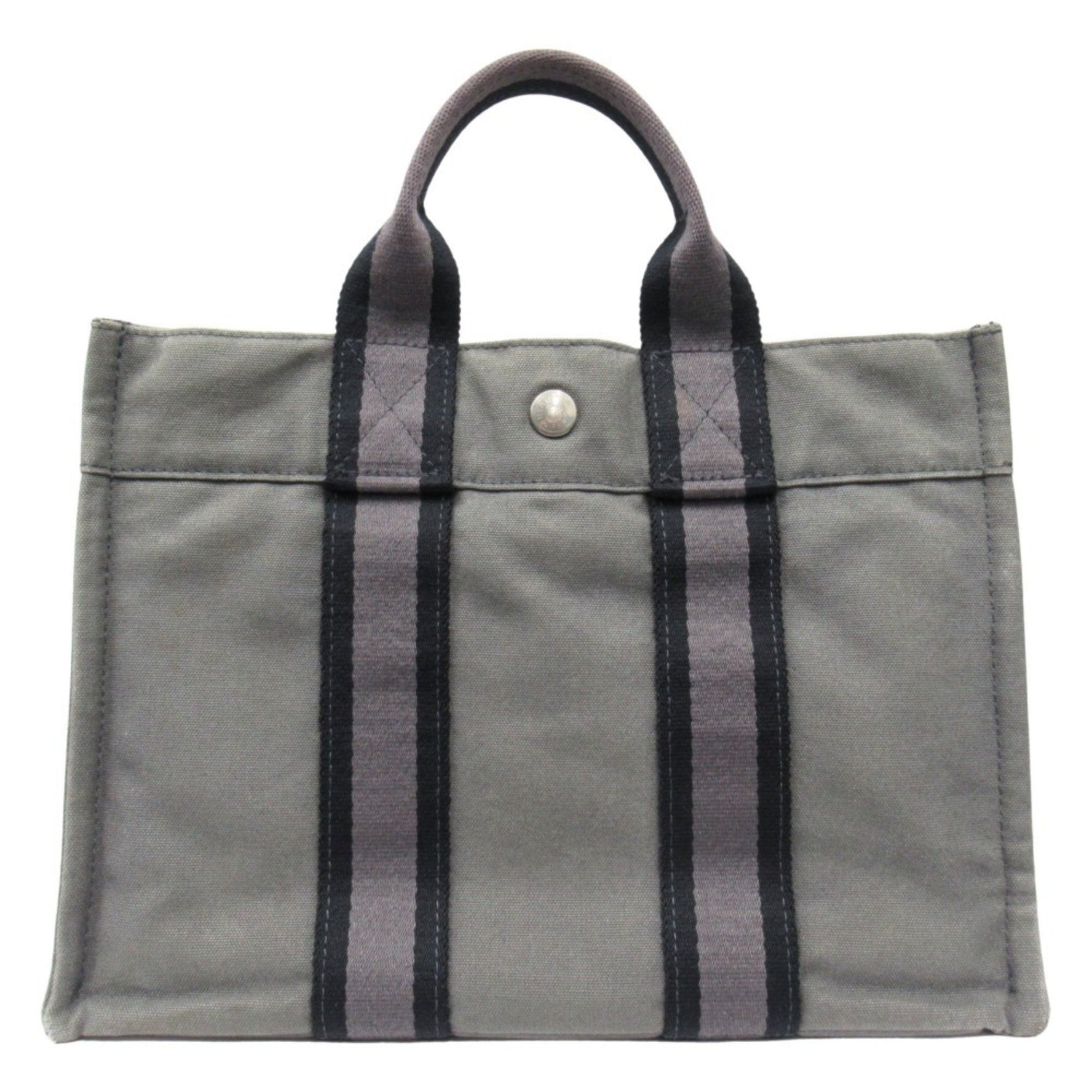 HERMES Bag Foult PM Canvas Tote Hand Grey Men's