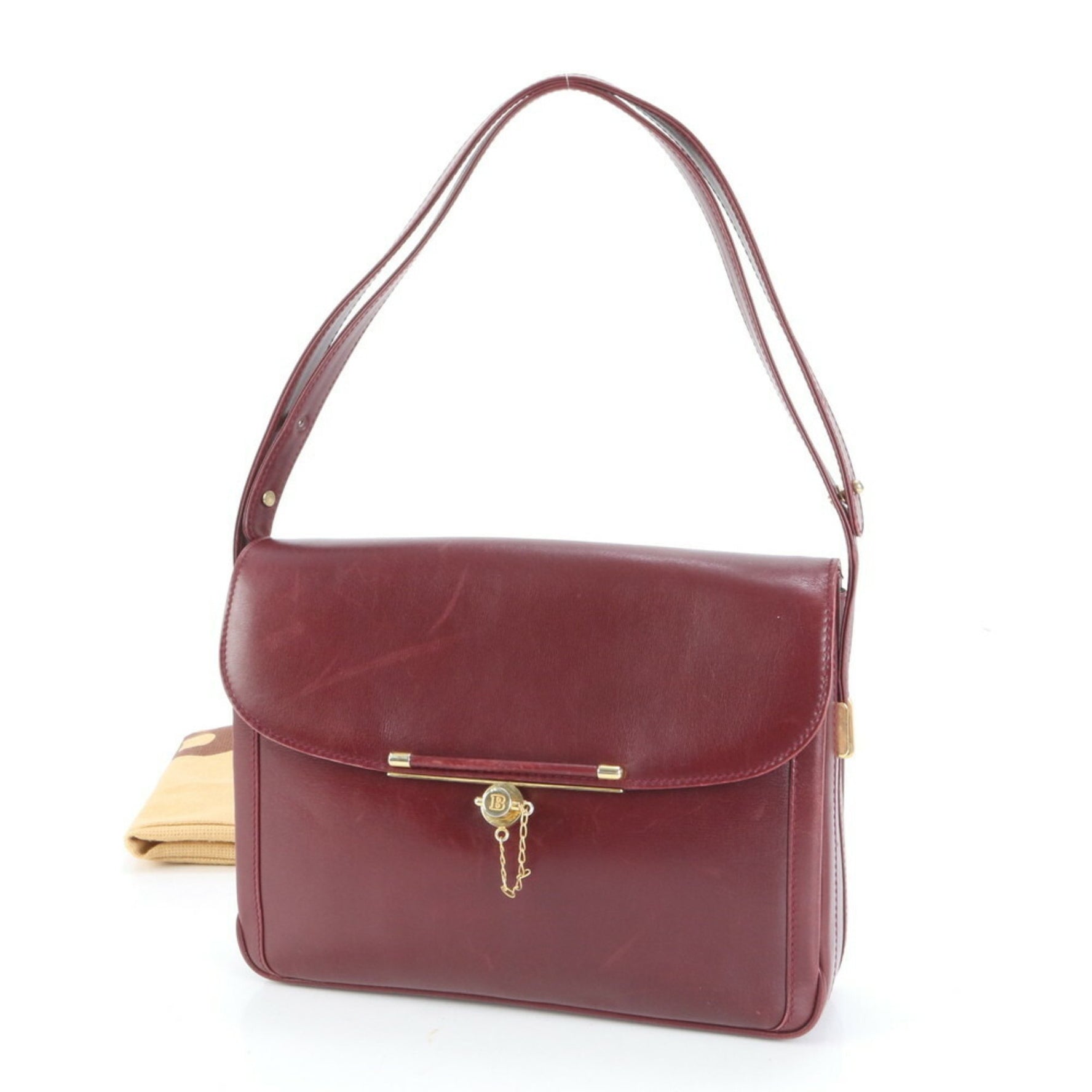 Bally leather shoulder bag, handbag, tote bag with gold hardware