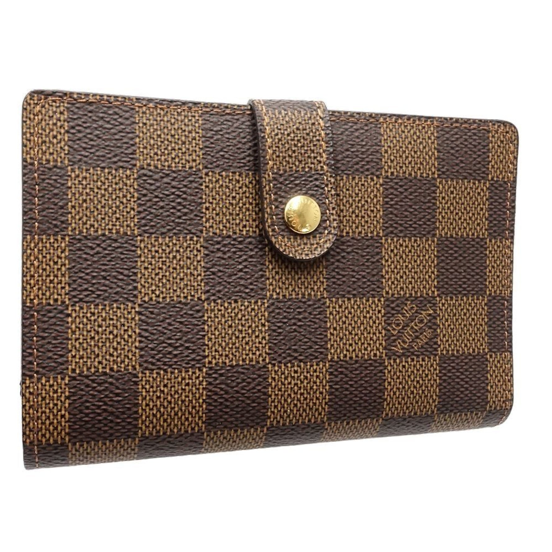 Louis Vuitton Damier Bi-fold Wallet Porto Monnaie Viennois Ebene
