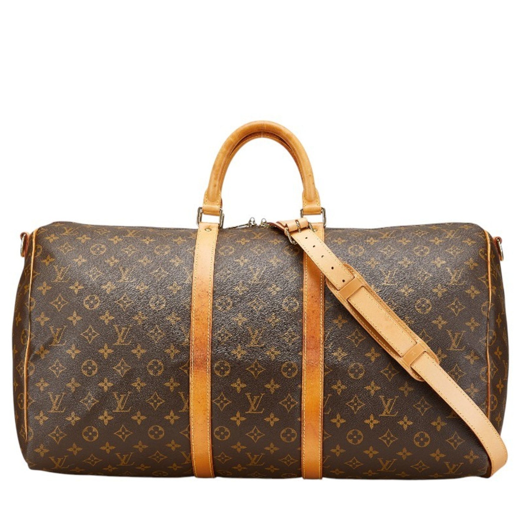 Louis Vuitton Monogram Keepall 55 Bandouliere Boston/Shoulder Bag, Brown PVC Leather