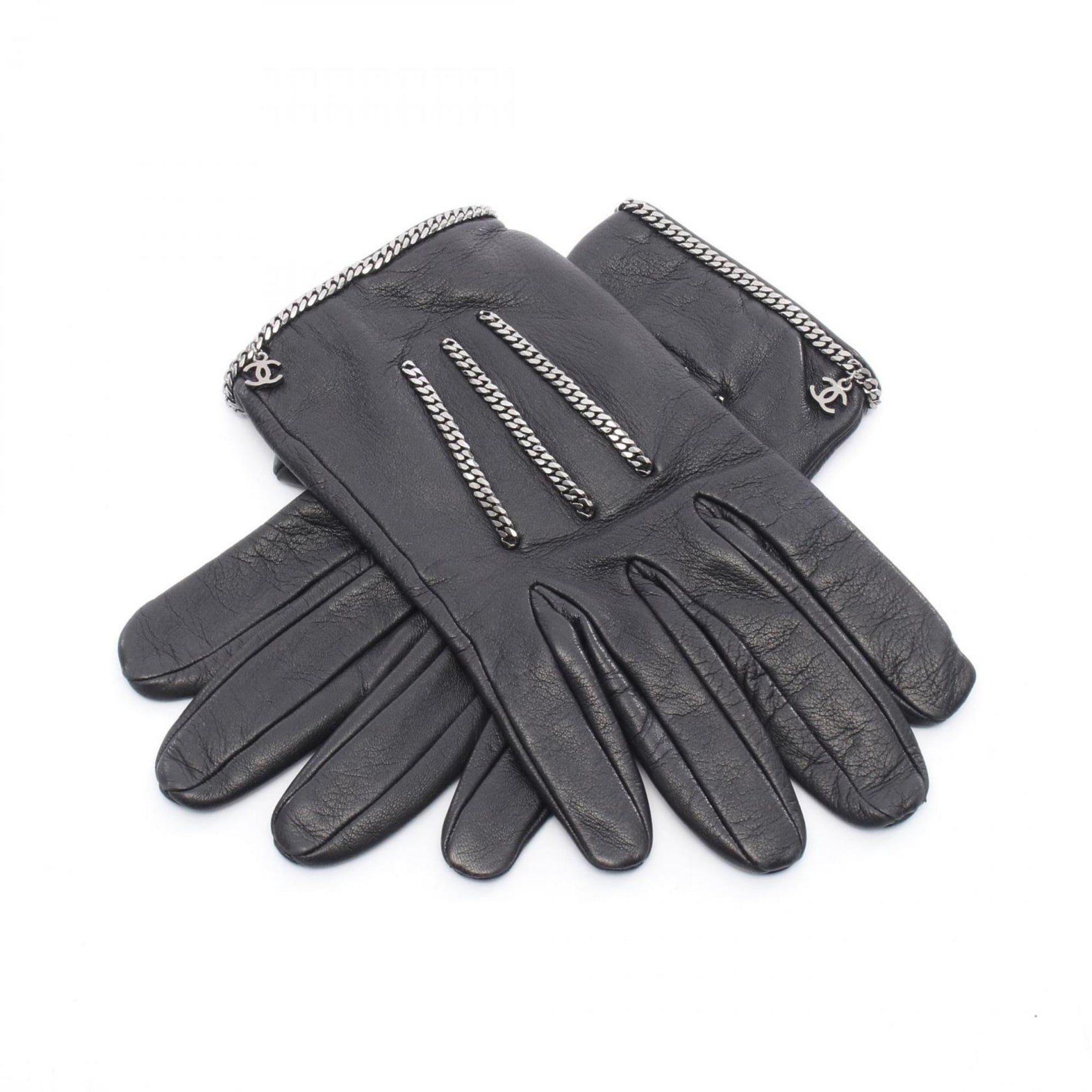 CHANEL Coco Mark Gloves, Lambskin Leather