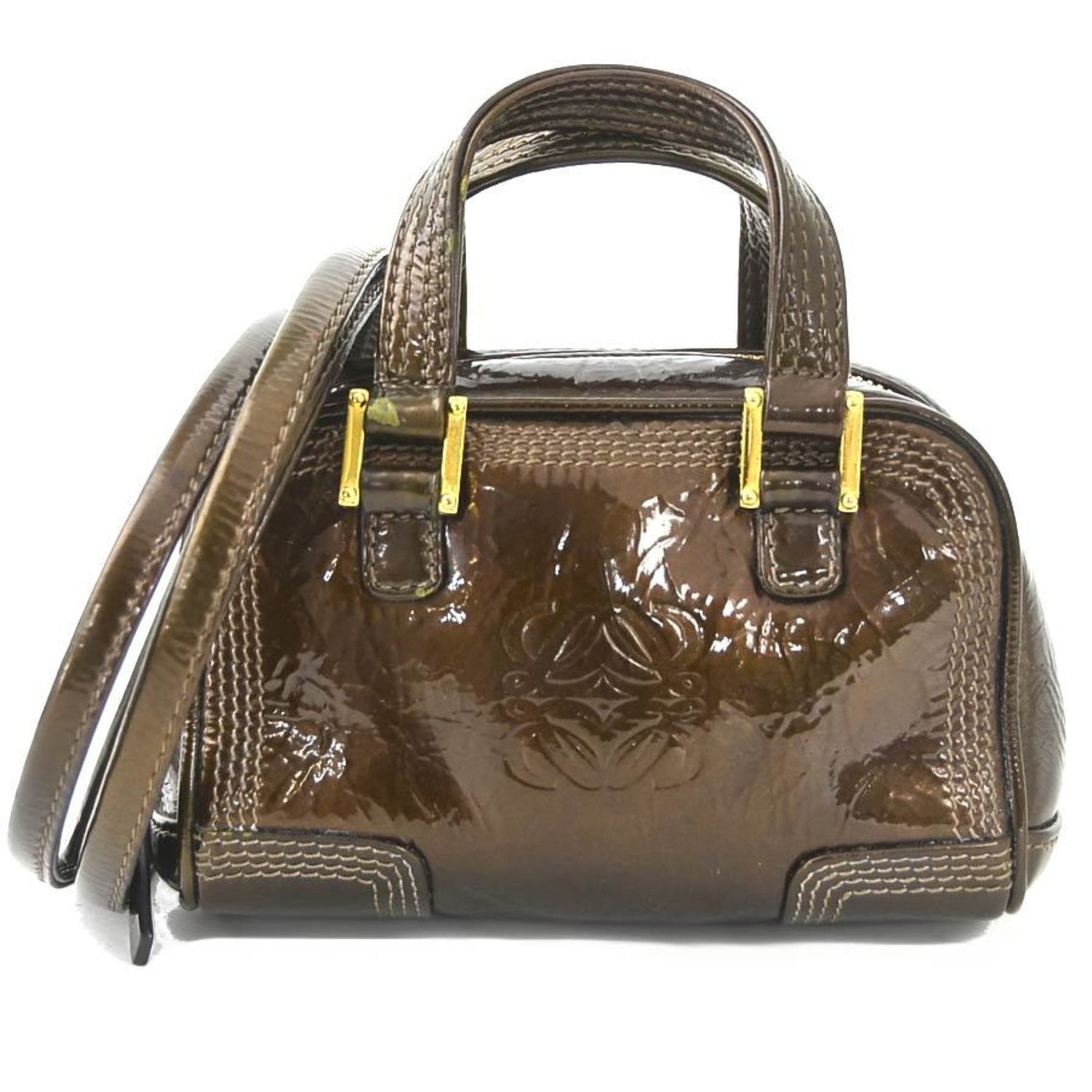 LOEWE shoulder bag mini handbag anagram enamel gold ladies