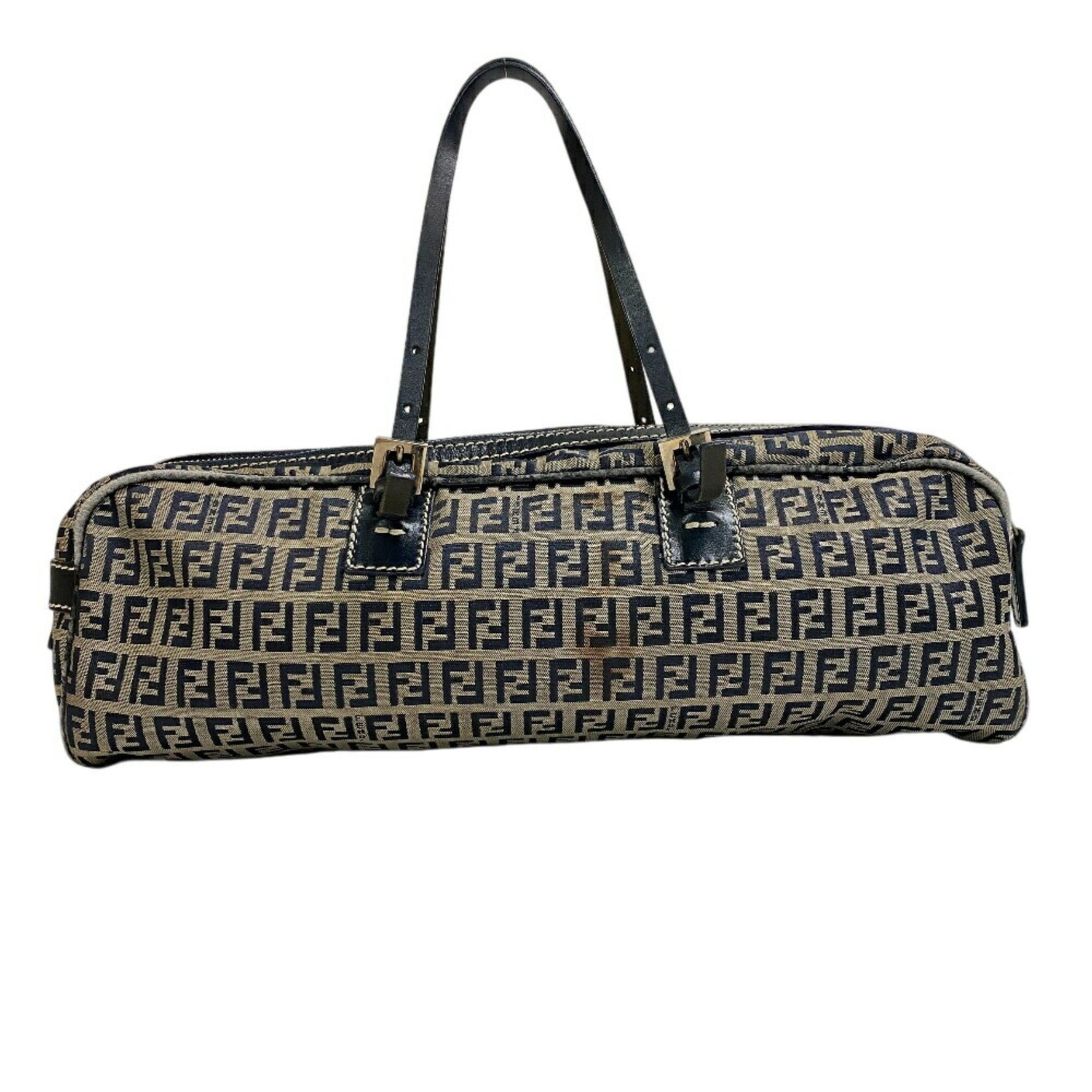 FENDI Hand Shoulder Mini Boston Bowling Bag Zucchino Tote Navy