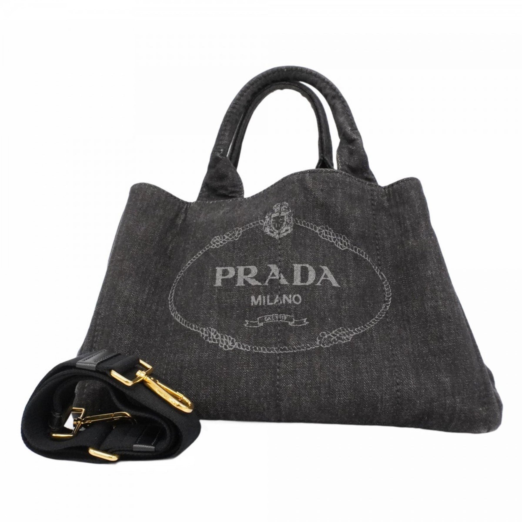 Prada Canapa Denim Tote Bag