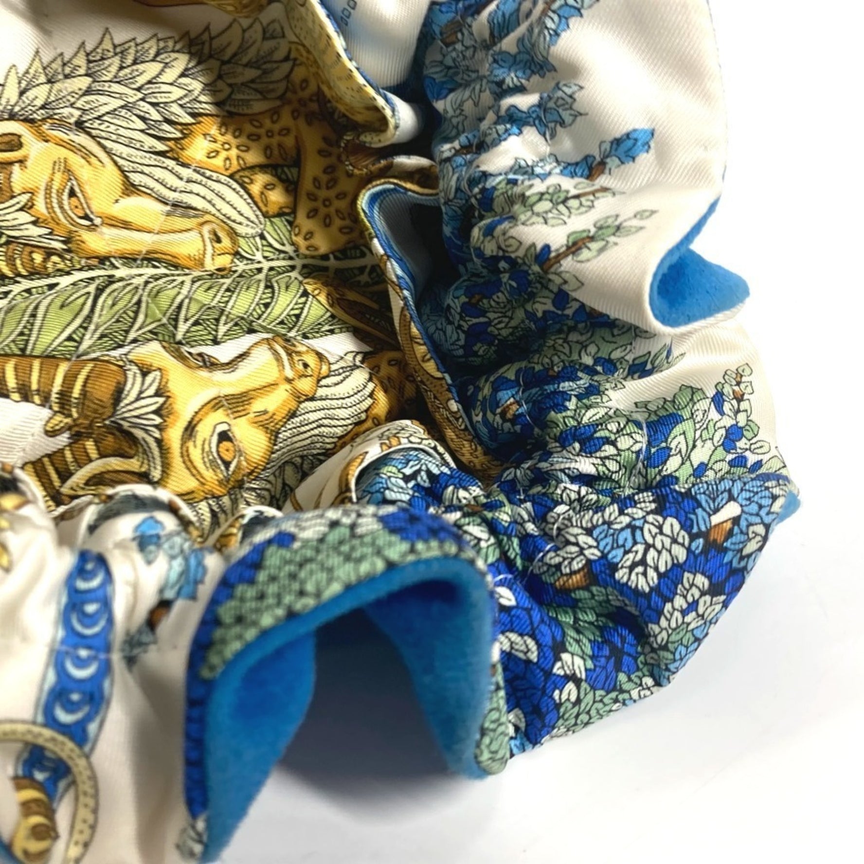 HERMES Bourse Abijou Drawstring Pouch Multi-Pouch Suede Silk