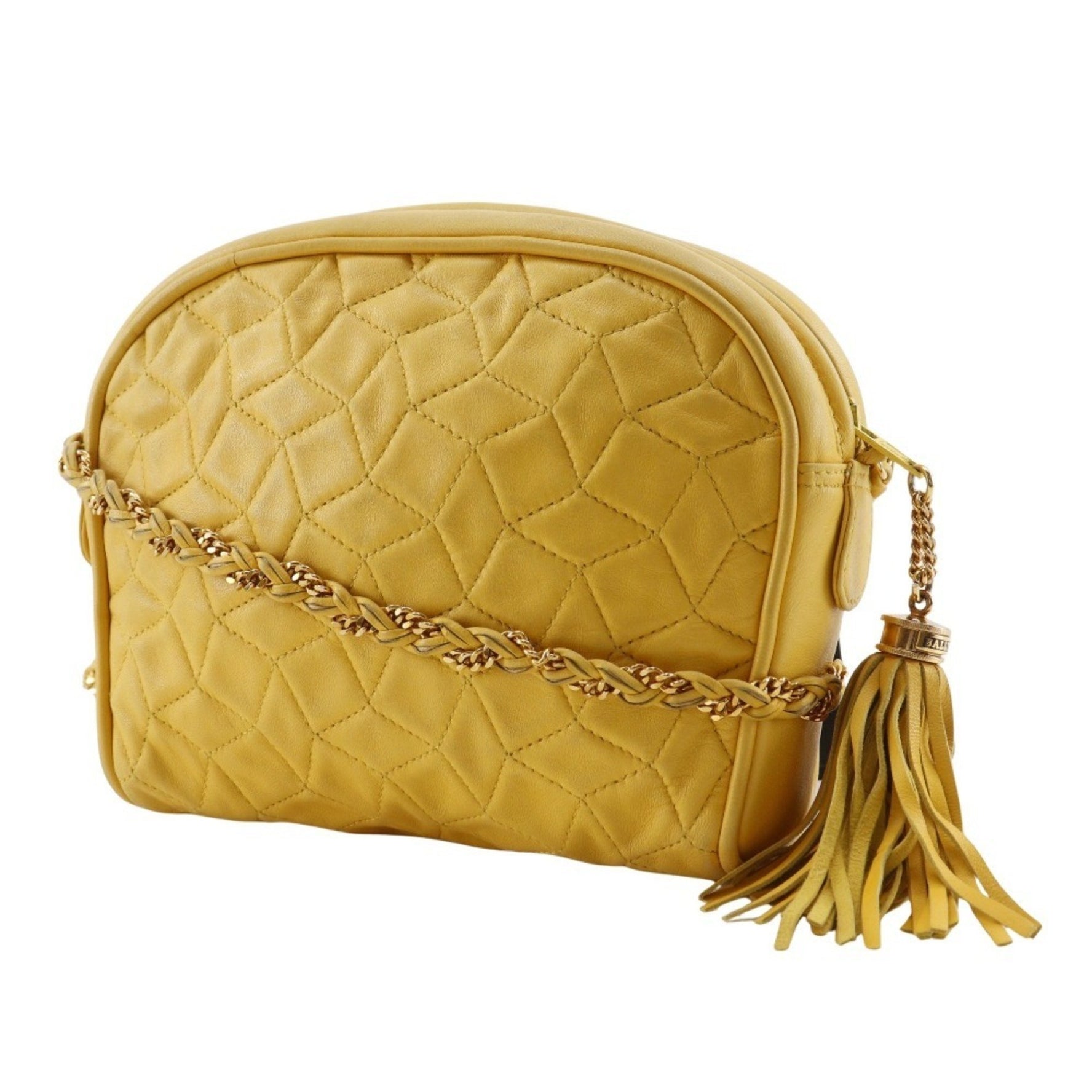 Bally Quilted Leather Chain Shoulder Bag with Zipper