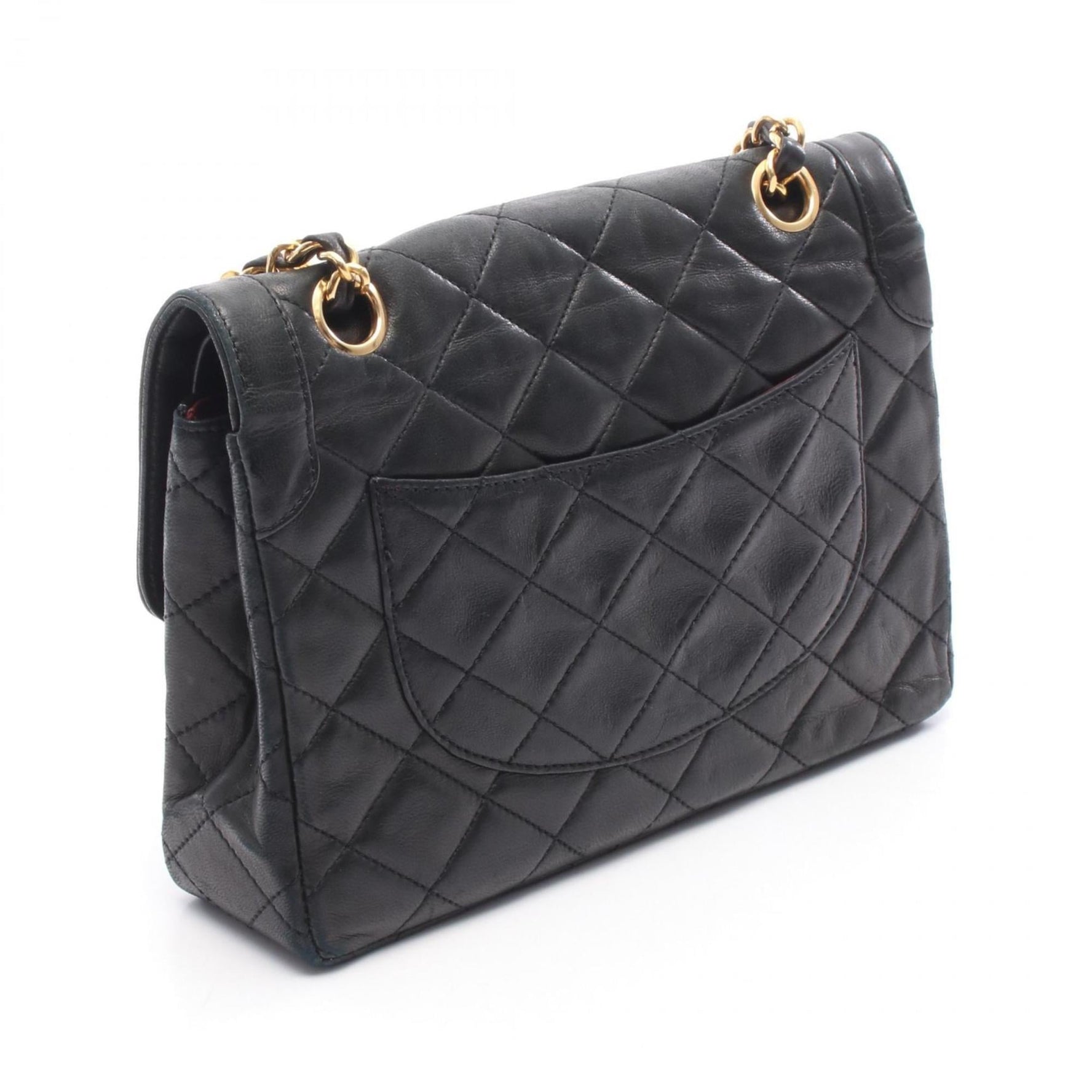 CHANEL Matelasse Paris Limited Edition Double Flap Shoulder Bag in Lambskin Leather (Black)