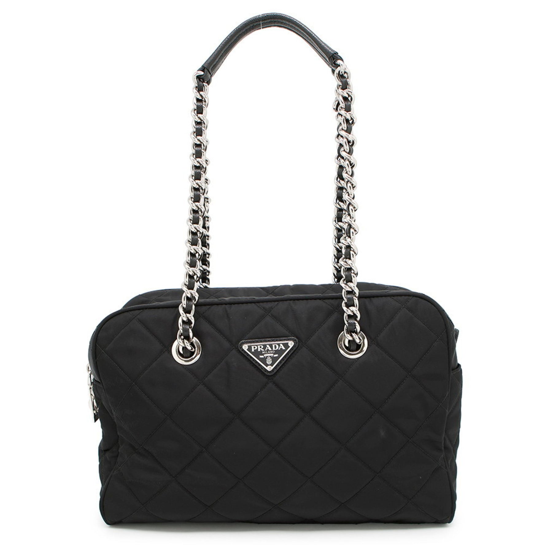 Prada Chain Shoulder Bag in Quilted Nylon