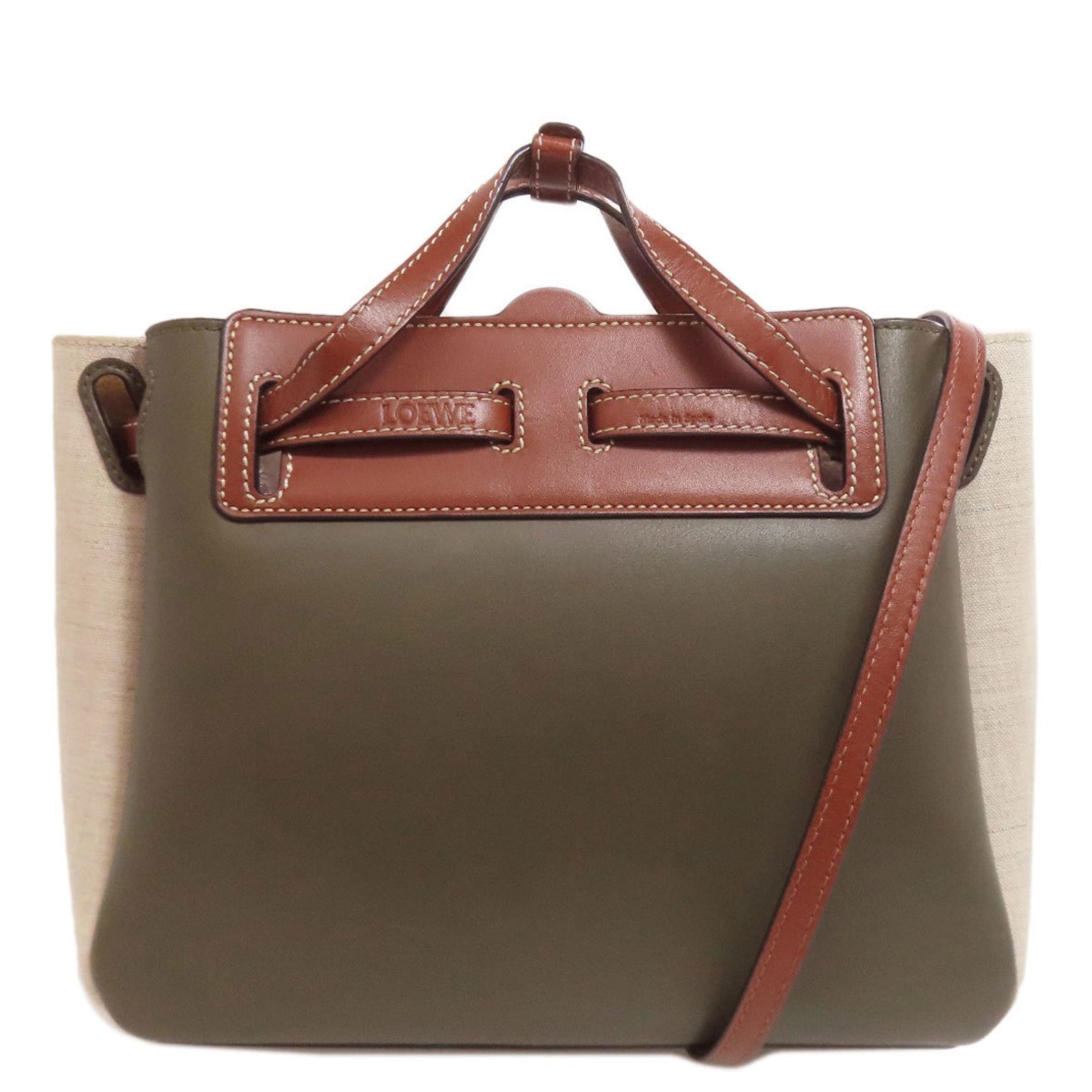 Loewe Lazo Mini Handbag in Calfskin Canvas