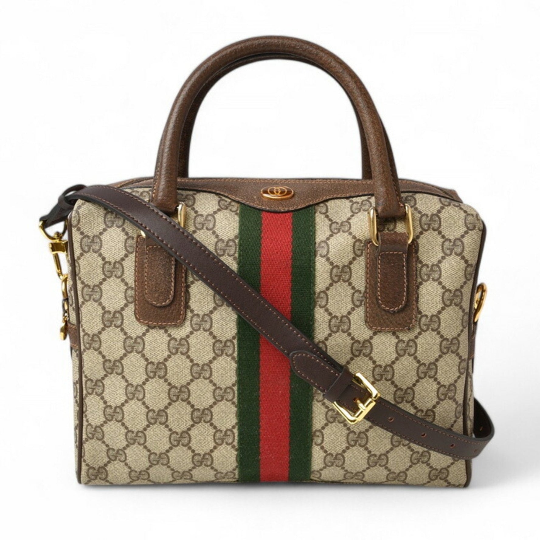 Gucci Boston bag Shoulder GG Brown Beige Sherry line