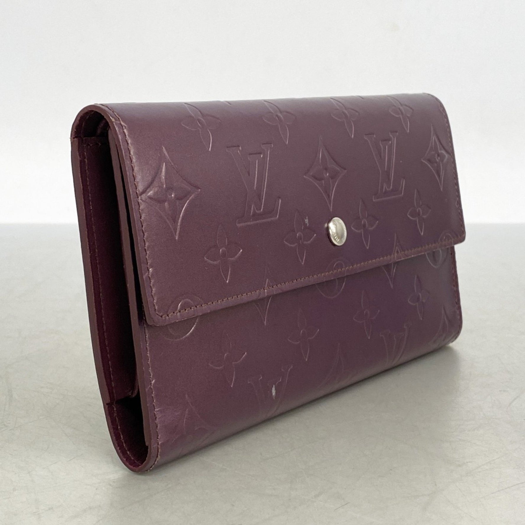 Louis Vuitton Monogram Matte Tri-fold Long Wallet Porte Tresor International