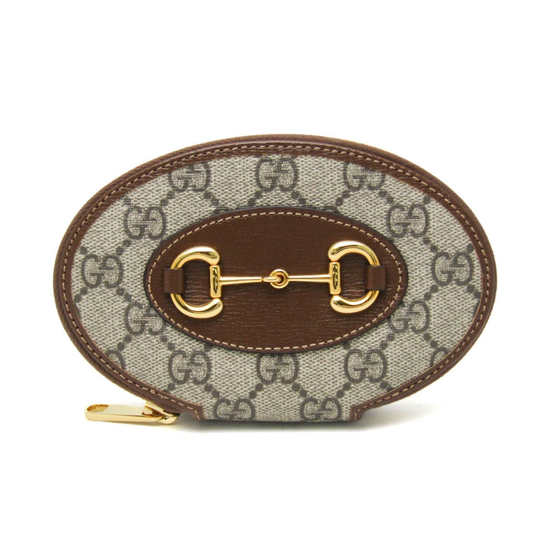Gucci GG Supreme Horsebit 1955 Leather,PVC Coin Purse/coin Case Beige,Brown,Dark Brown