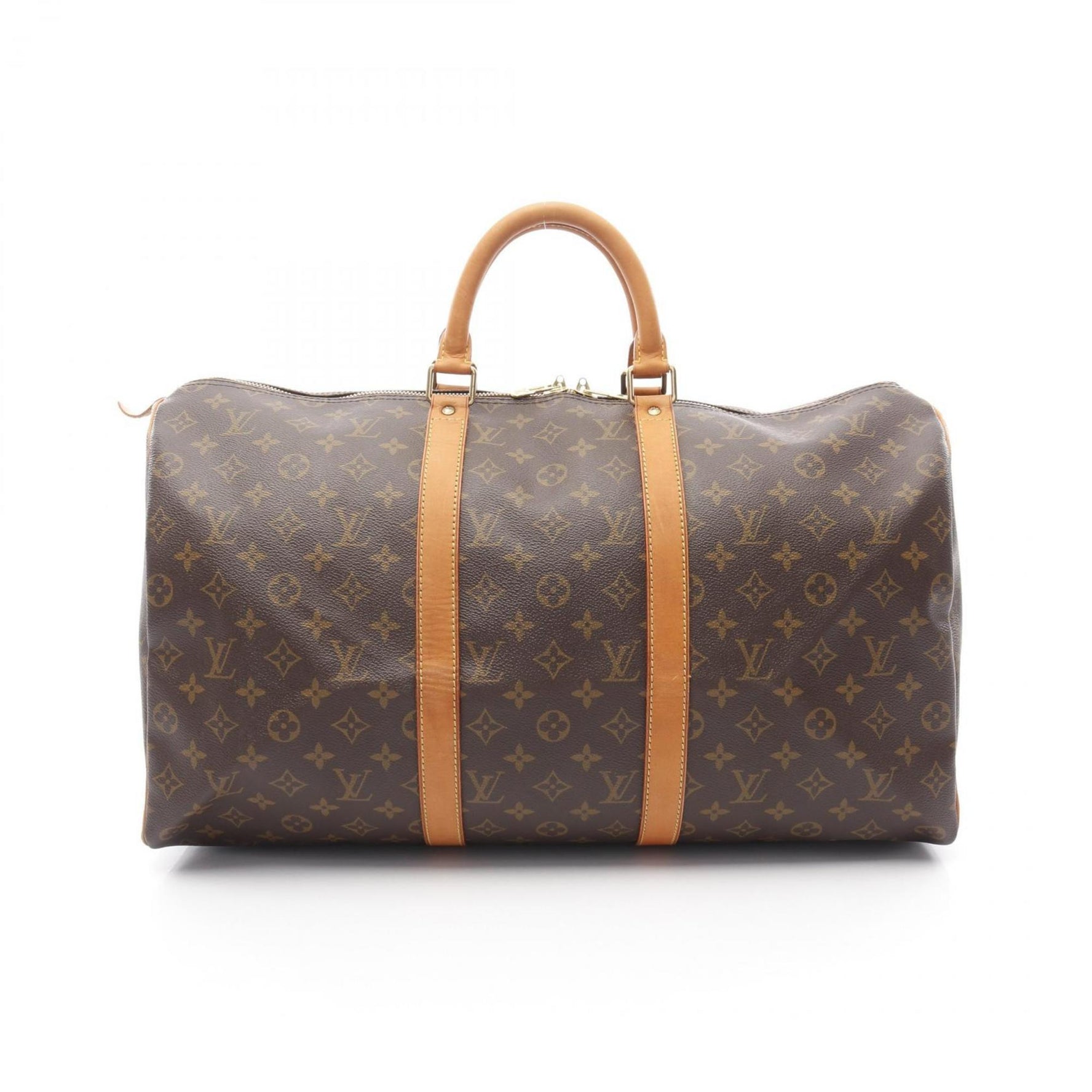 Louis Vuitton Keepall 50 Boston Bag, Coated Canvas and Leather, Monogram, Men's
