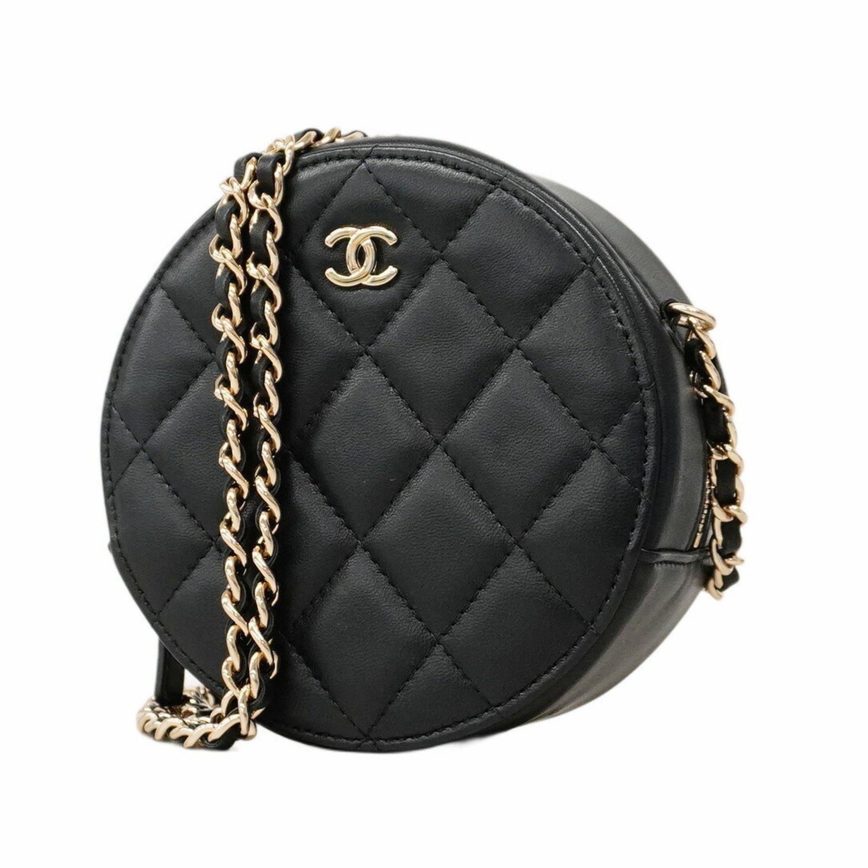 Chanel Matelasse Shoulder Bag with Chain Bag, Lambskin, Champagne
