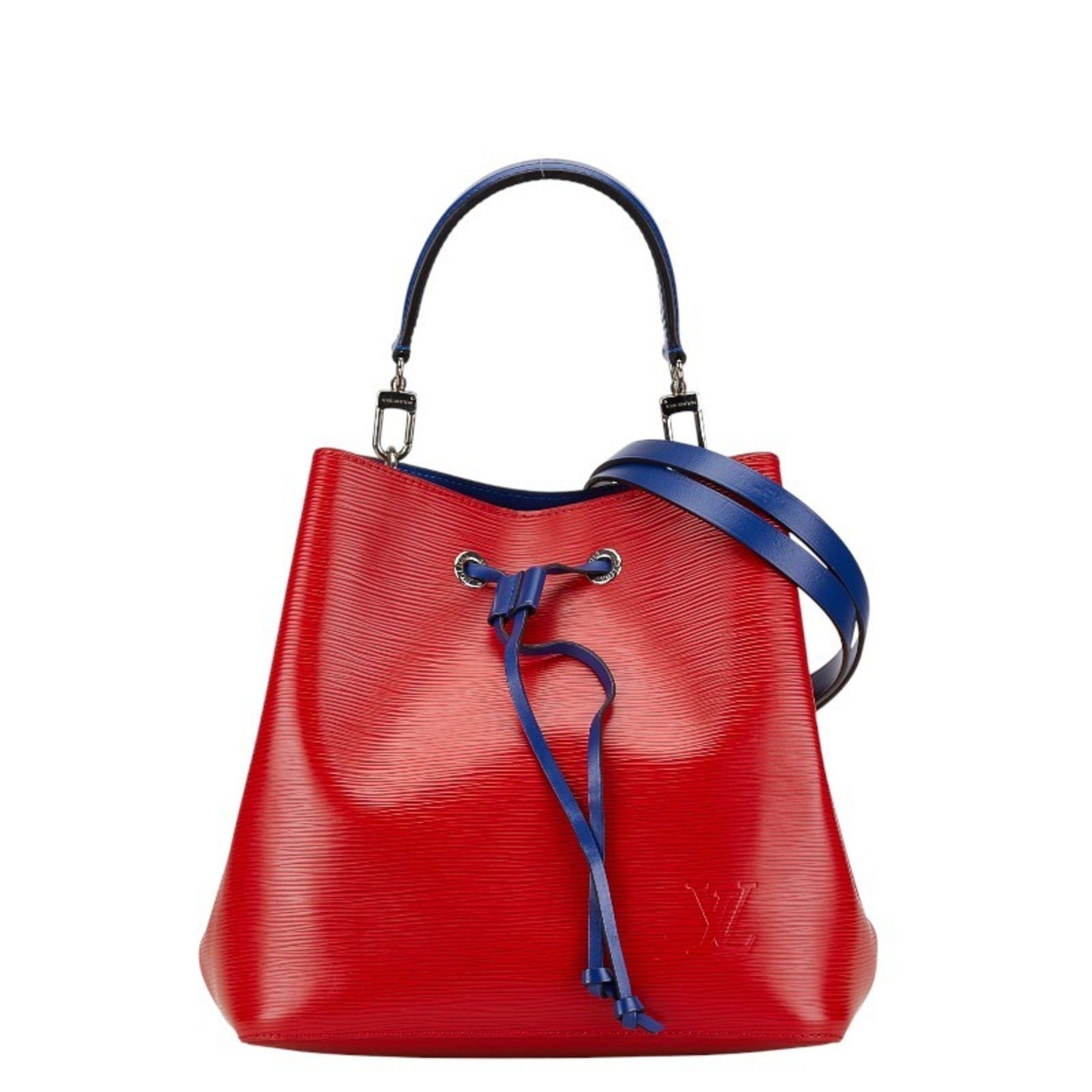 Louis Vuitton Epi NeoNoe Handbag Shoulder Bag Coquelicot Blue Leather