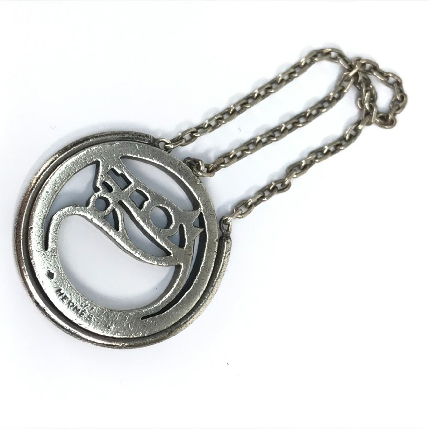 HERMES Vintage Cheval Horse Charm Keychain Metal Unisex