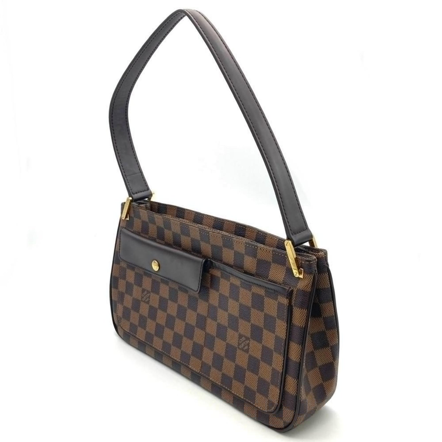 Louis Vuitton Auburn Shoulder Bag Damier Ebene Brown