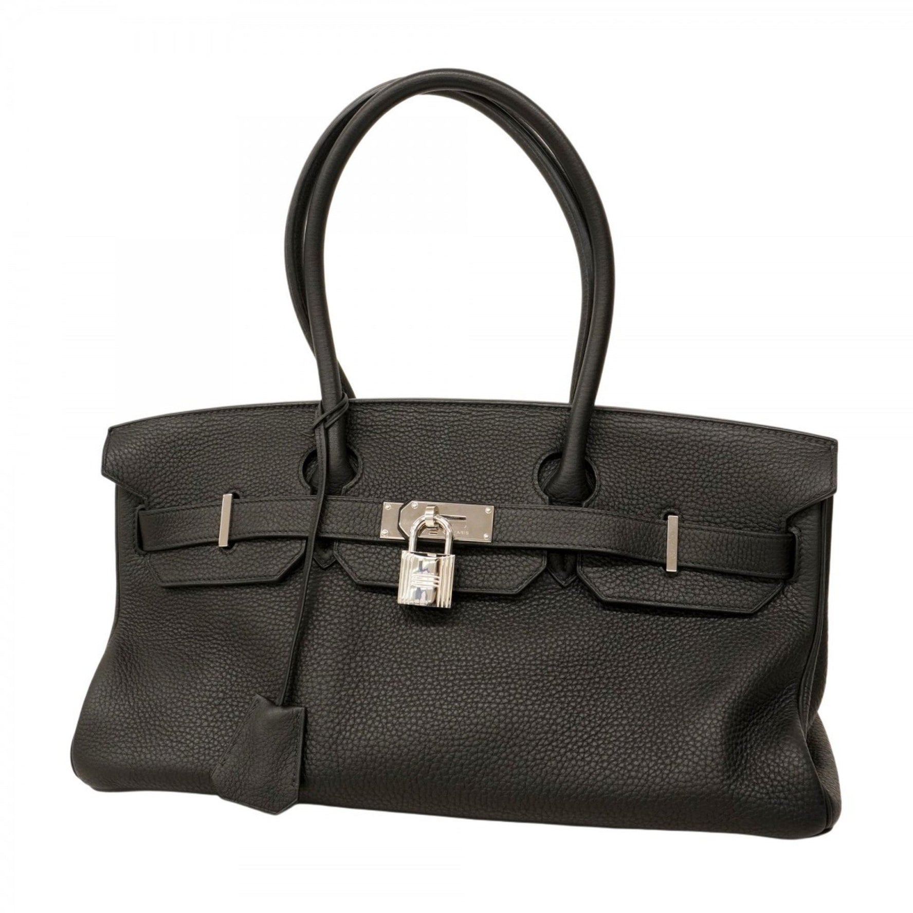 Hermes Hermès Birkin Shoulder Bag, Taurillon Clemence Leather, Black, M Stamp, Women's