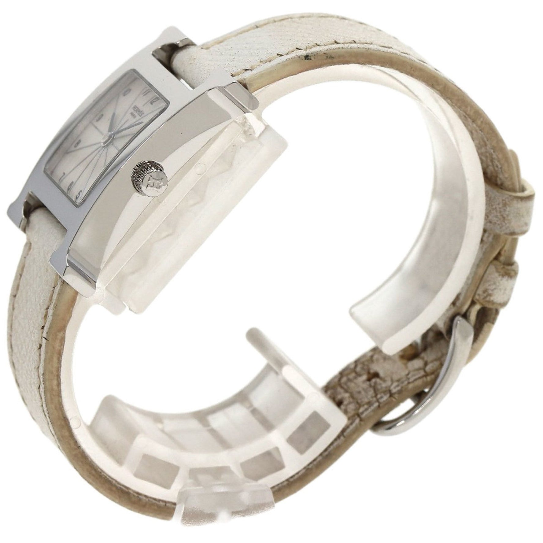 Hermes H Watch Stainless Steel Leather Ladies