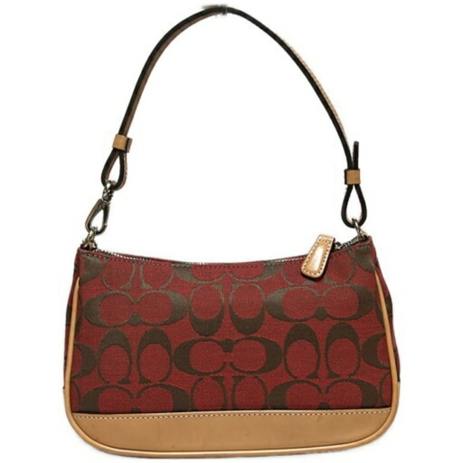 COACH Signature Mini Pouch Shoulder Bag 6094 in Red Leather and Canvas (Item Number: - Available at the Mikunigaoka Store
