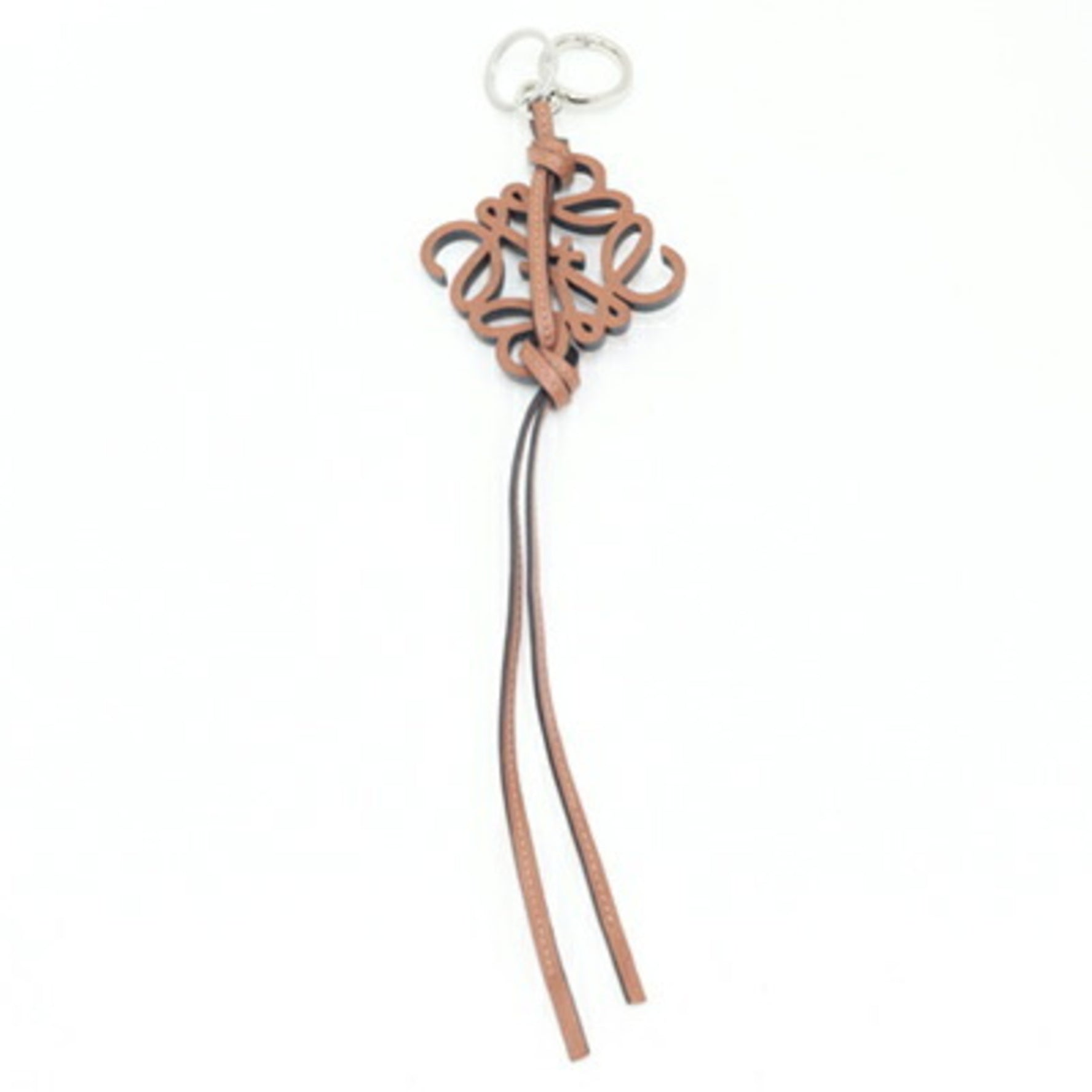LOEWE Bag Charm Anagram TAN Leather Key Ring Holder