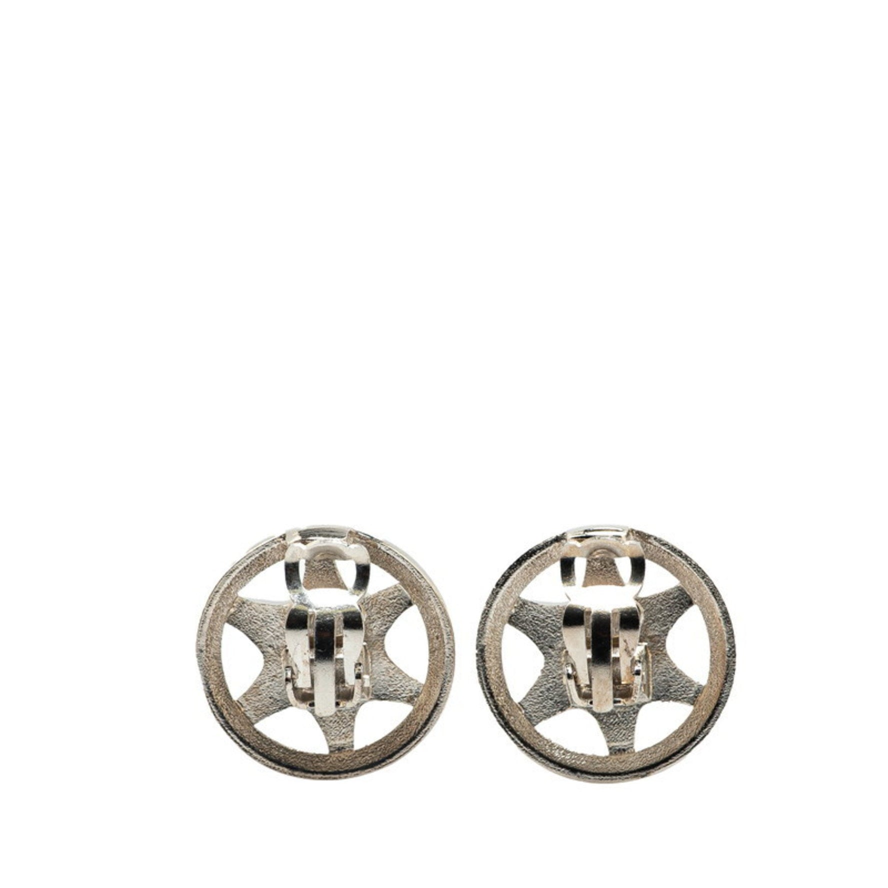 CHANEL Coco Mark Wheel Earrings in Metal