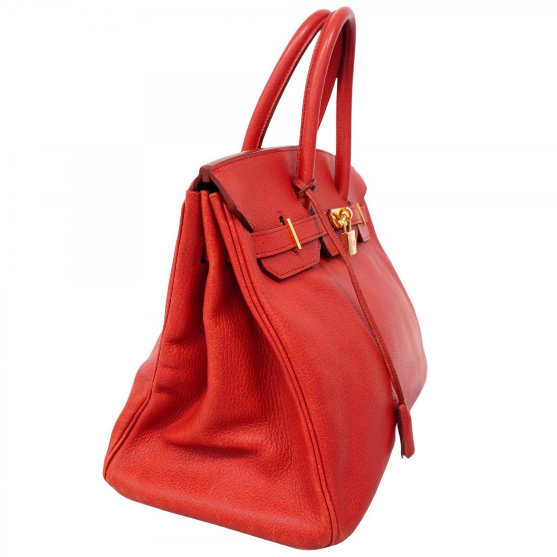 Hermes Hermès Birkin 35 Ardennes Rouge Cazac Handbag (B Stamp) for Women