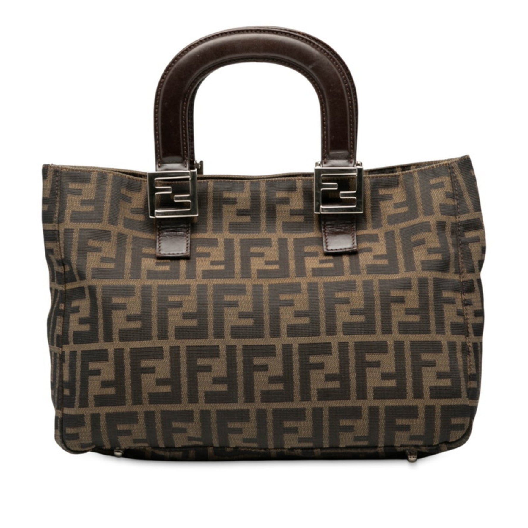 Fendi Zucca handbag in canvas and leather .