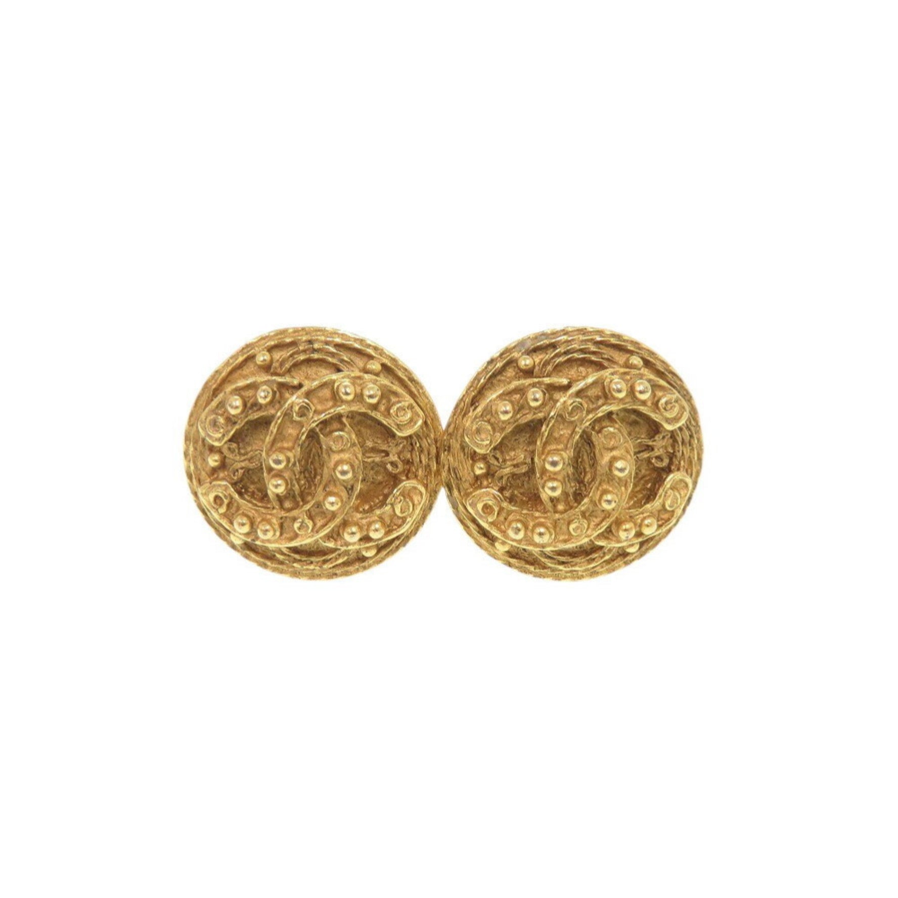 Chanel Coco Mark Metal Earrings