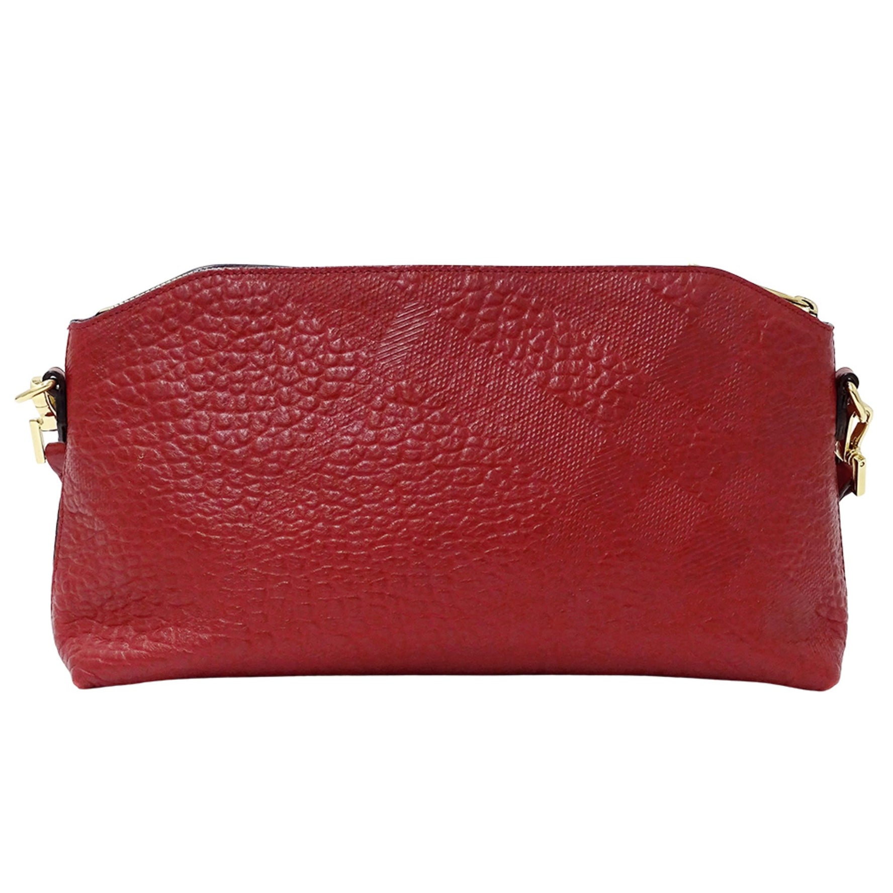 Burberry Shoulder Bag in Red Check Leather with Mini