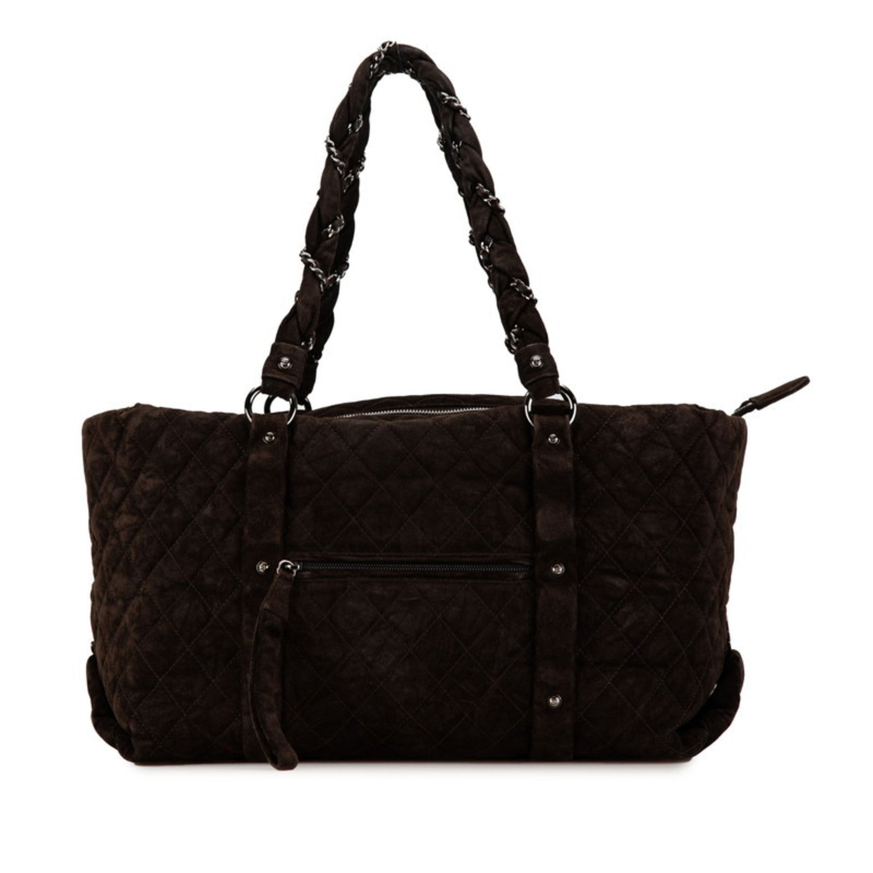 CHANEL Matelasse Coco Mark Tote Bag, Dark Brown Suede