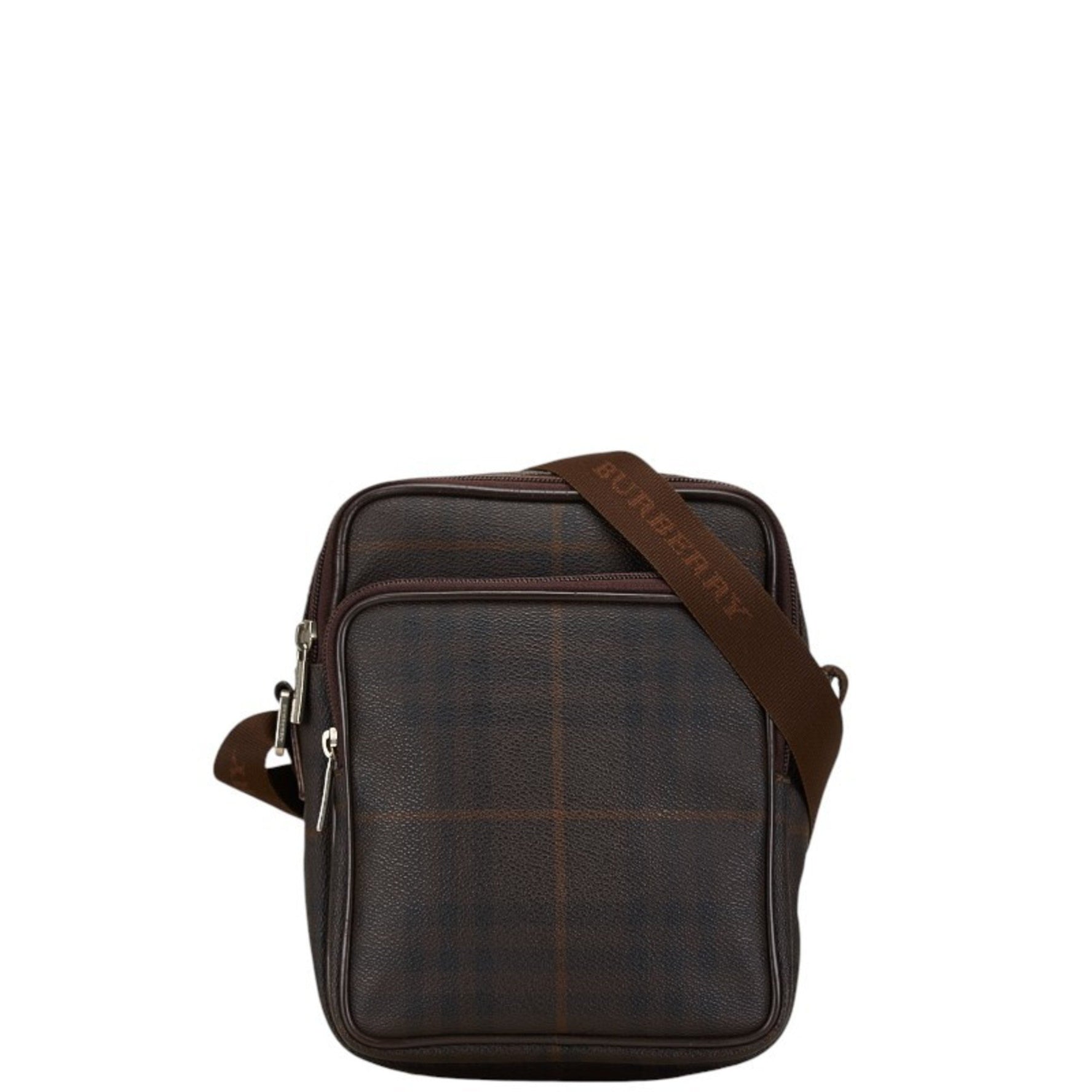 Burberry Check Shoulder Bag PVC Leather