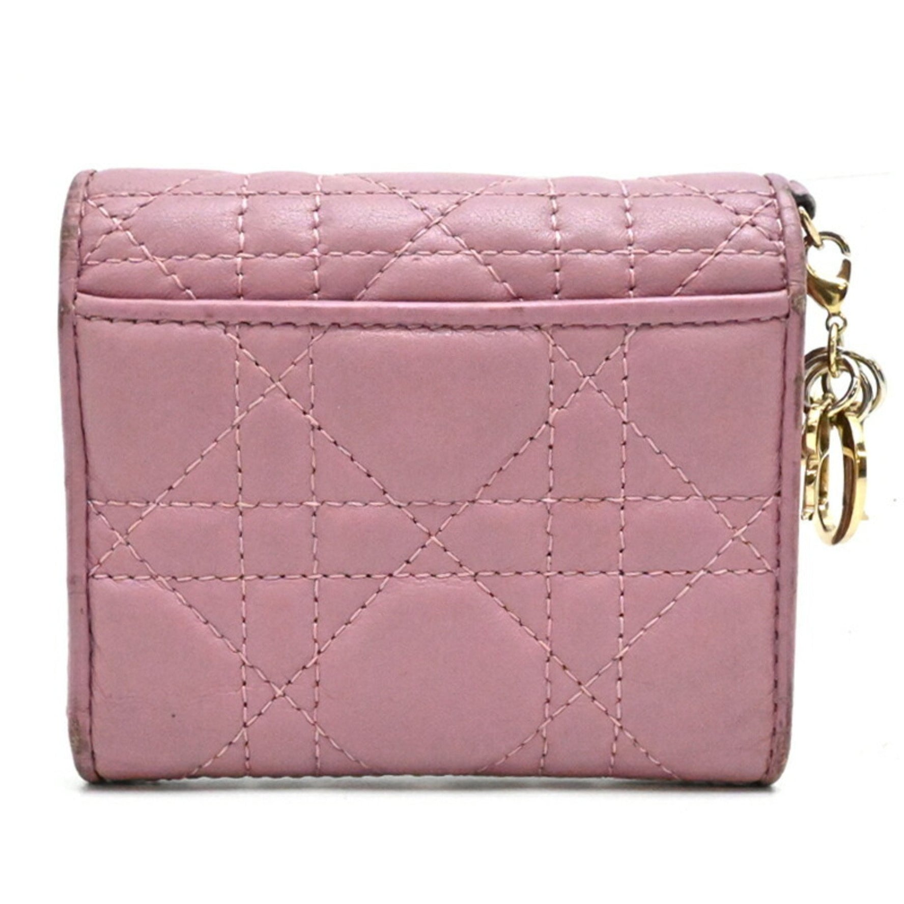 Christian Dior Lotus Wallet Tri-fold ONMJ Leather Dark