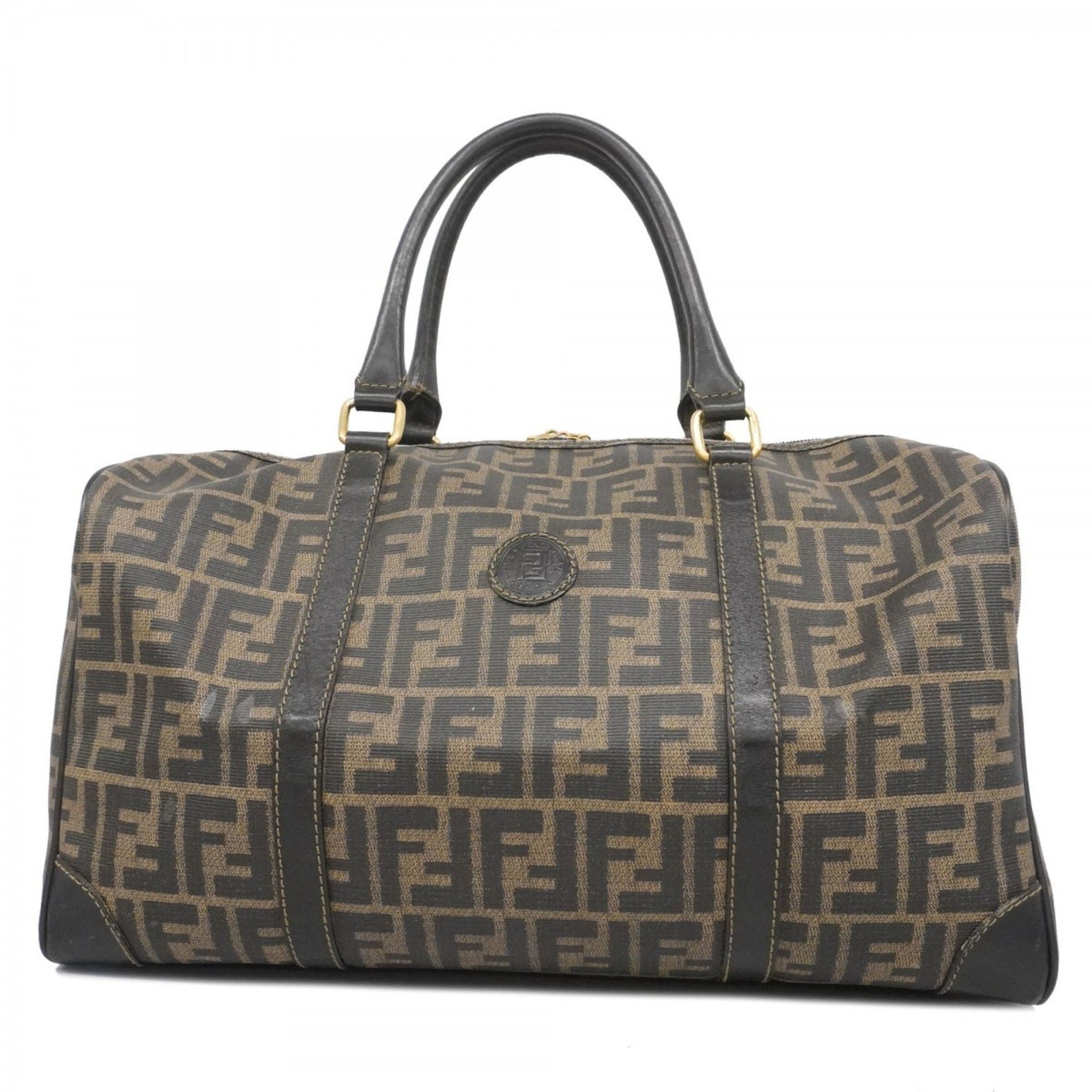 Fendi Boston Bag Zucca Brown Black