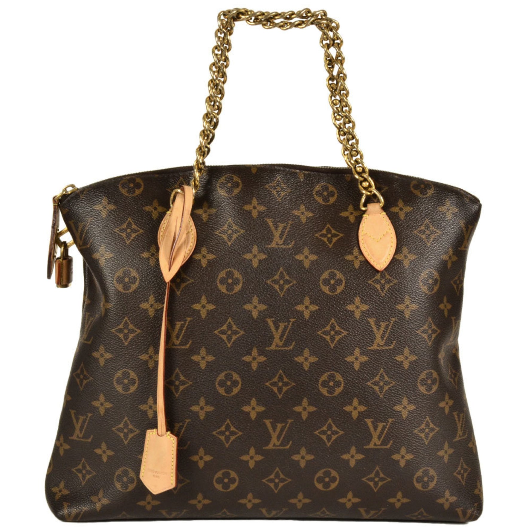 Louis Vuitton Lockit Chain Handbag Monogram Canvas Brown