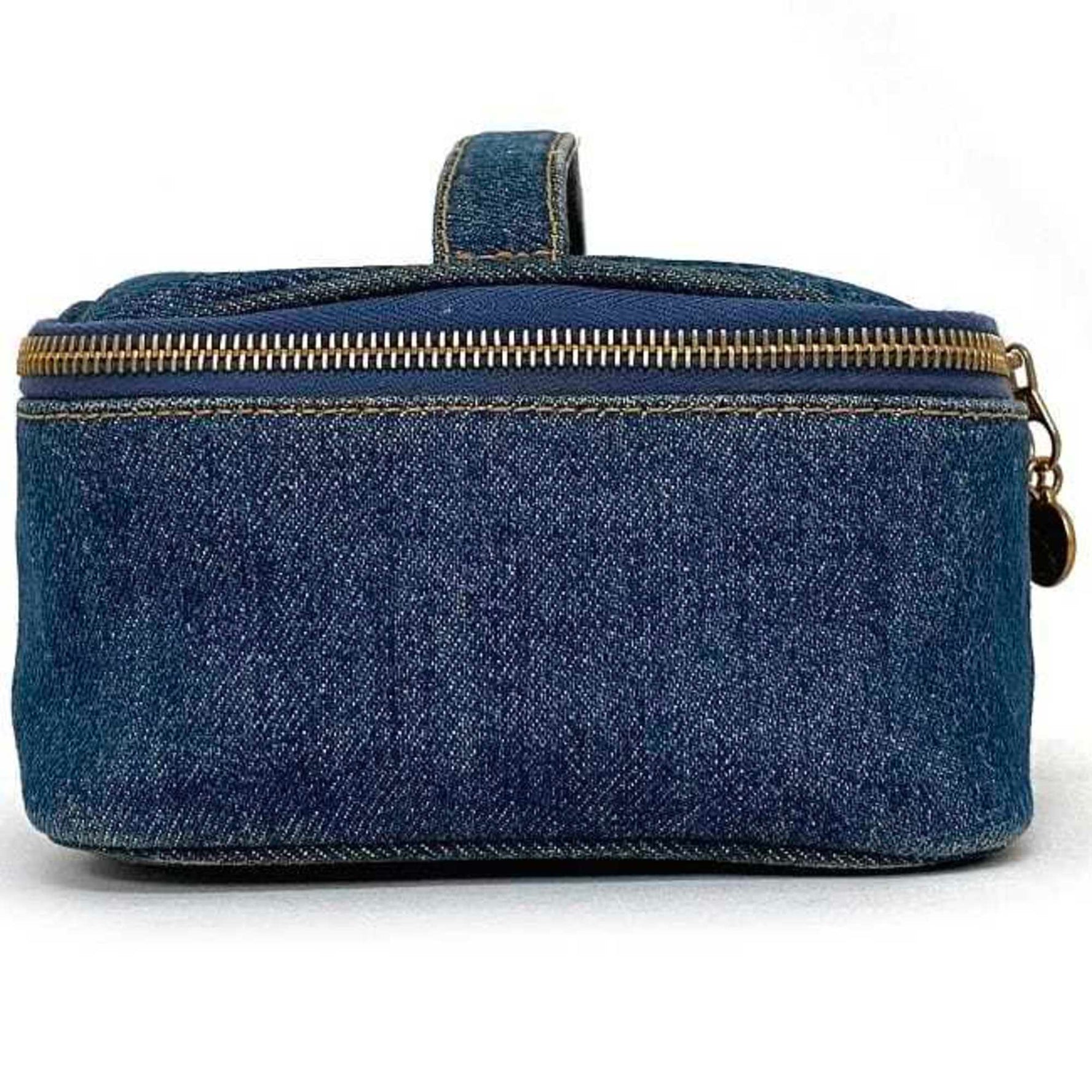 Chanel Handbag Vanity Cocomark Canvas Leather GP Pouch Double Stitch
