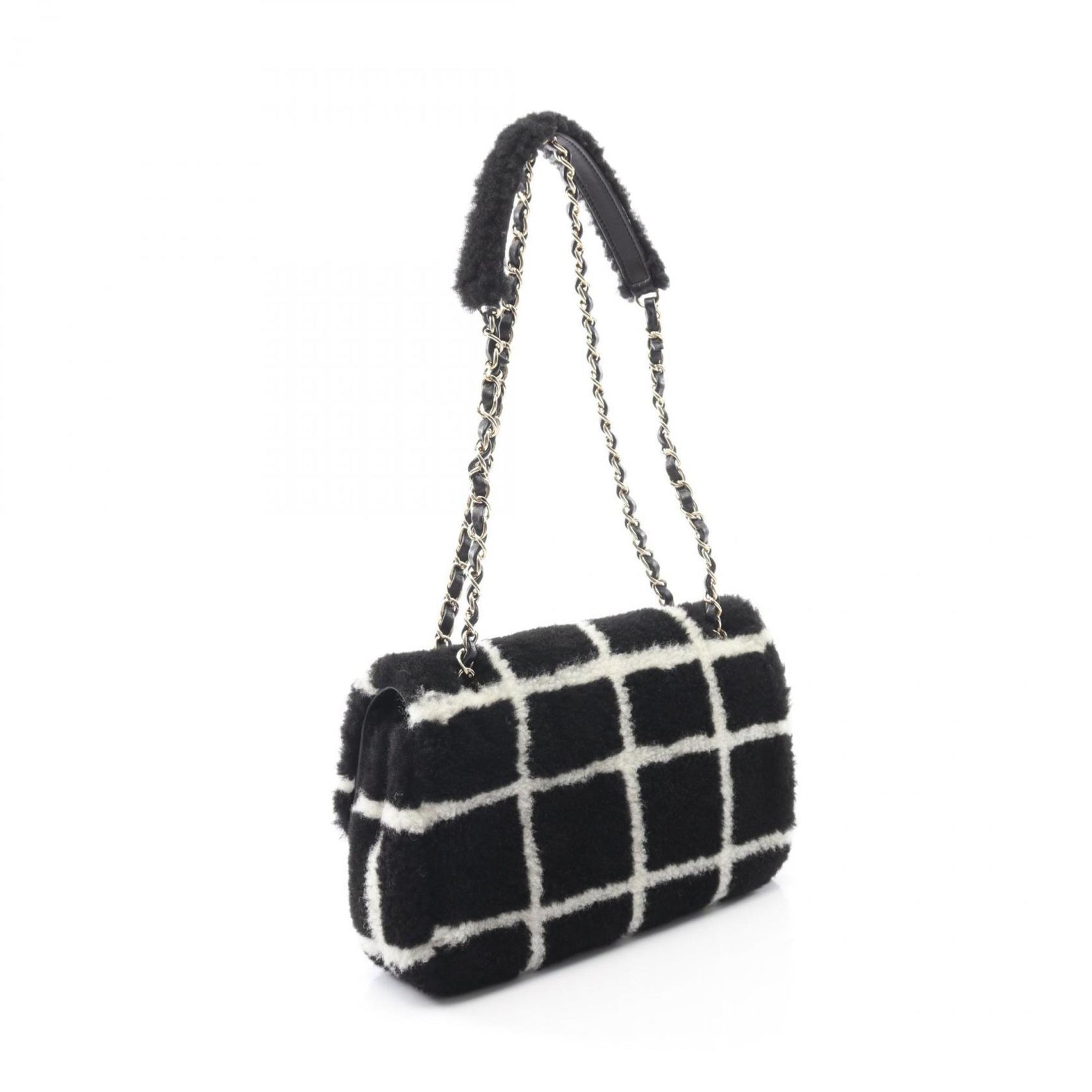 Chanel Coco Mark Shoulder Bag, Mouton, Black and White