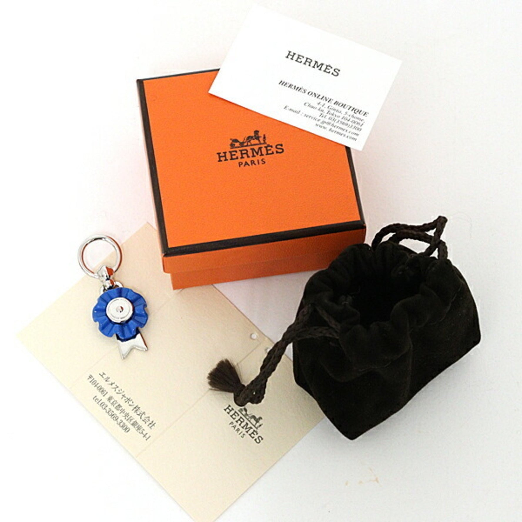 Hermes Twilly Ring Flotte Scarf Charm Paradier Blue Vif