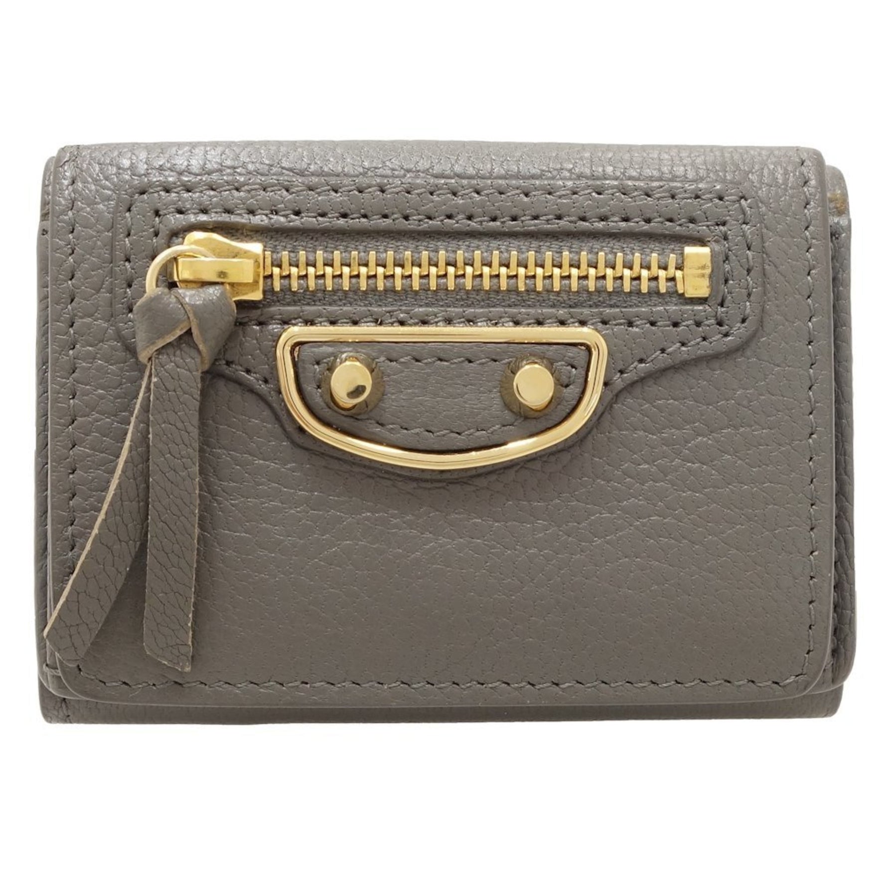 BALENCIAGA Edge City Mini Wallet Trifold Leather