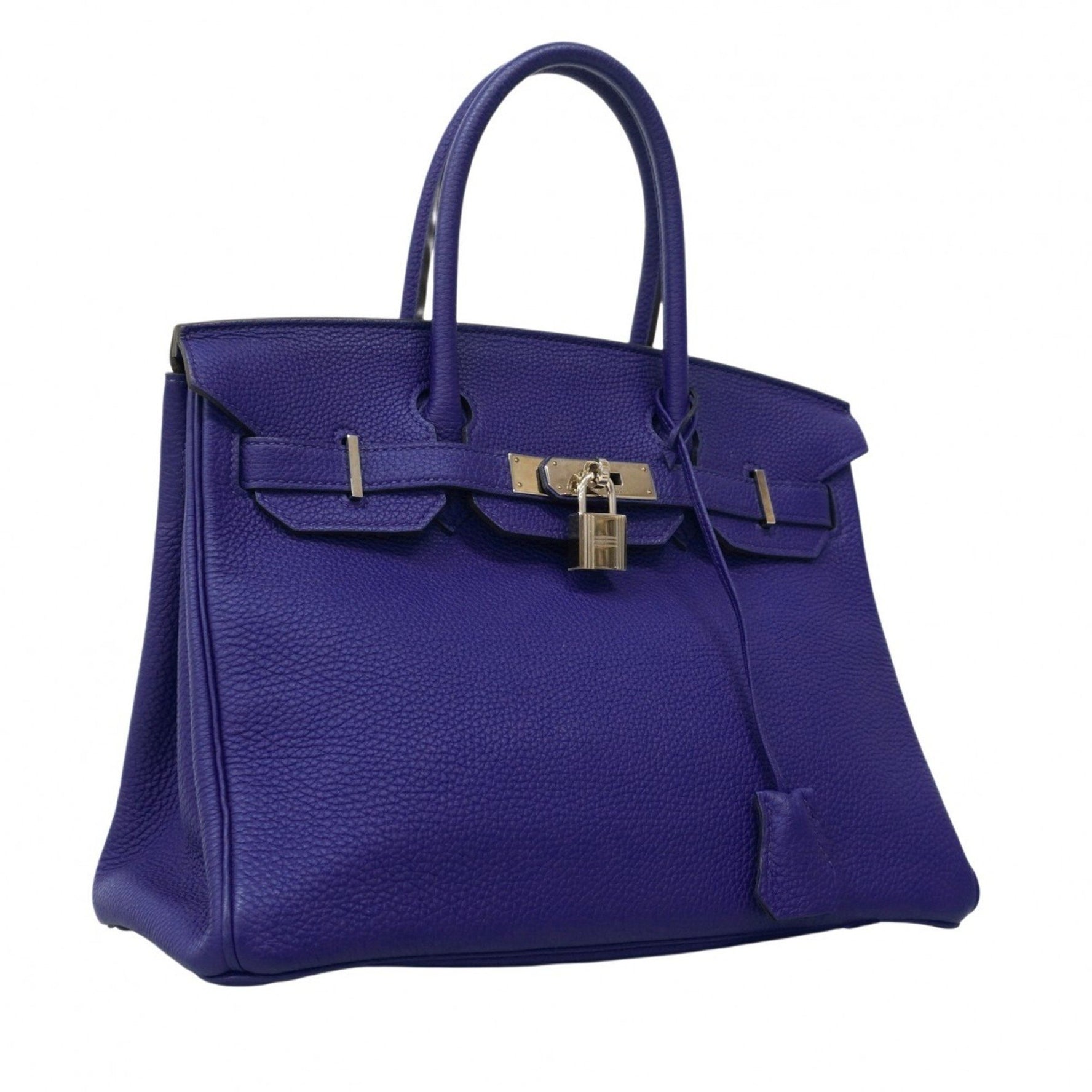 Hermes Birkin 30 Togo Iris Handbag with T Stamp for Women