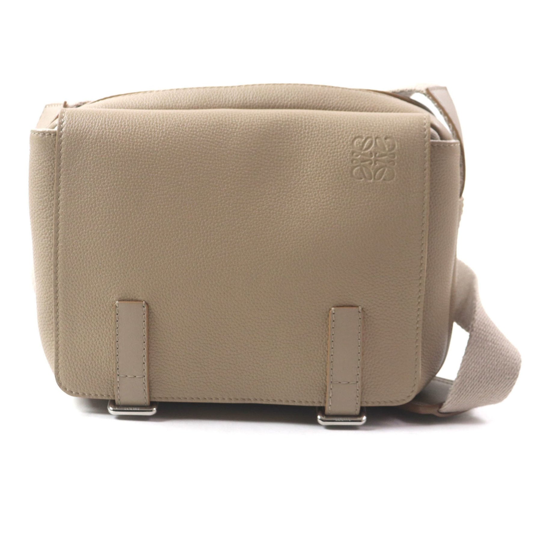 LOEWE Military Messenger XS Bag in with Anagram Logo, Soft Grain Calf Leather Shoulder Bag, Made Portugal