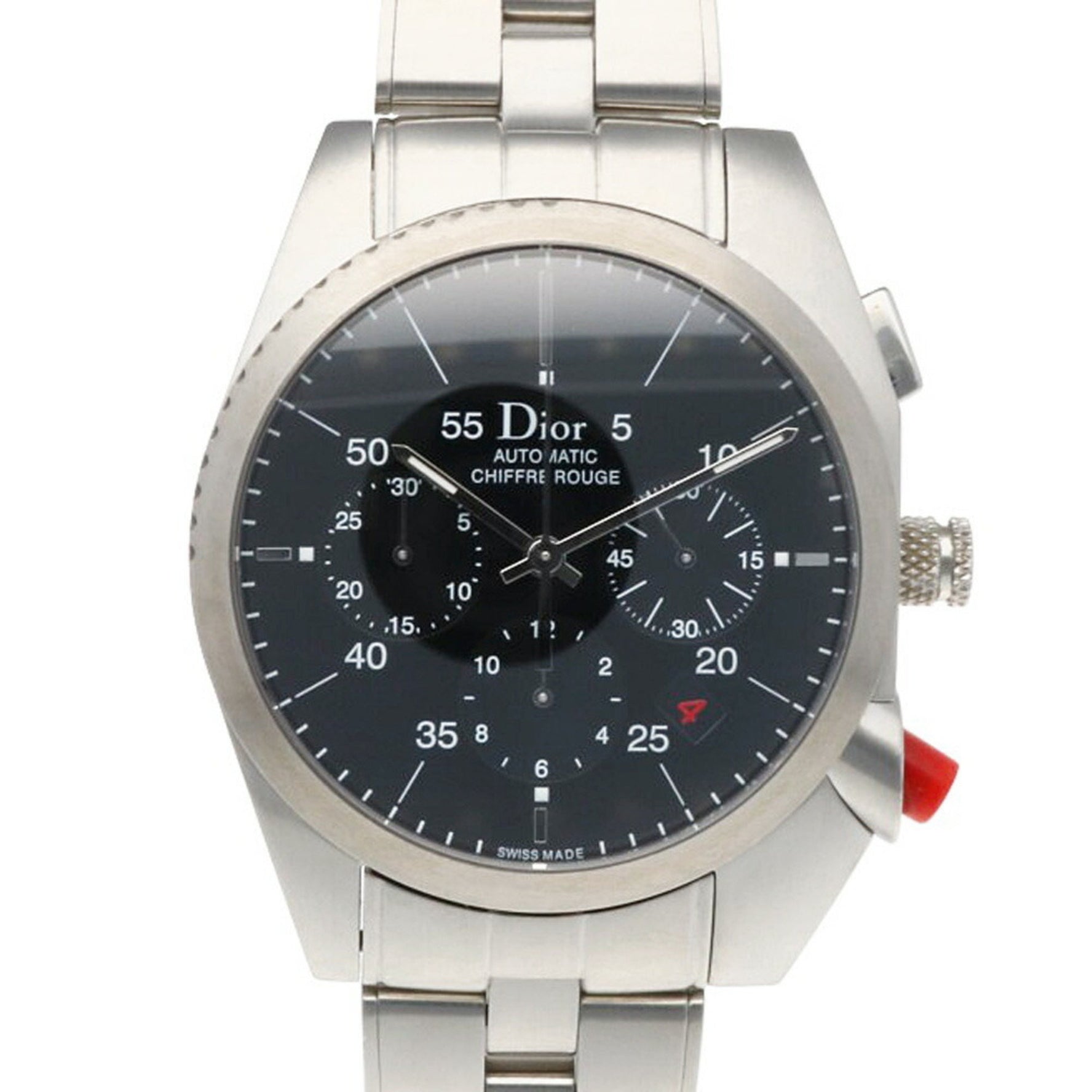 Christian Dior Chiffre Rouge Watch Stainless Steel Automatic White Shell