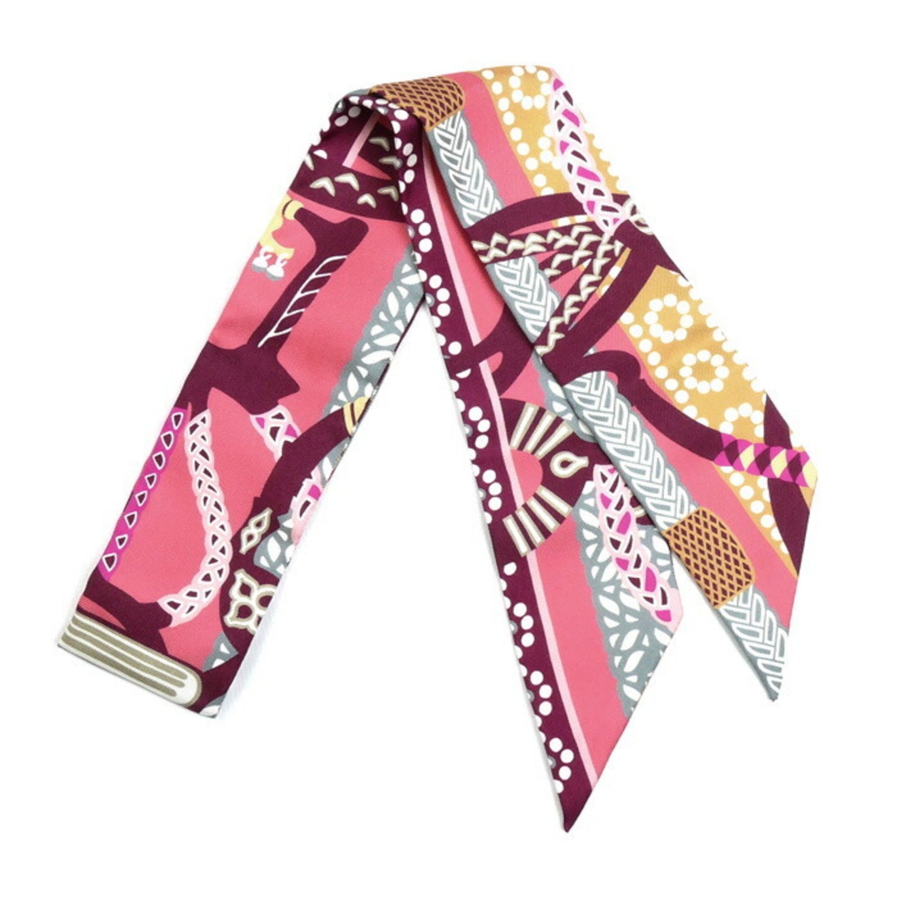 HERMES Twilly Fantaisie d' Etriers Scarf Muffler Multicolor