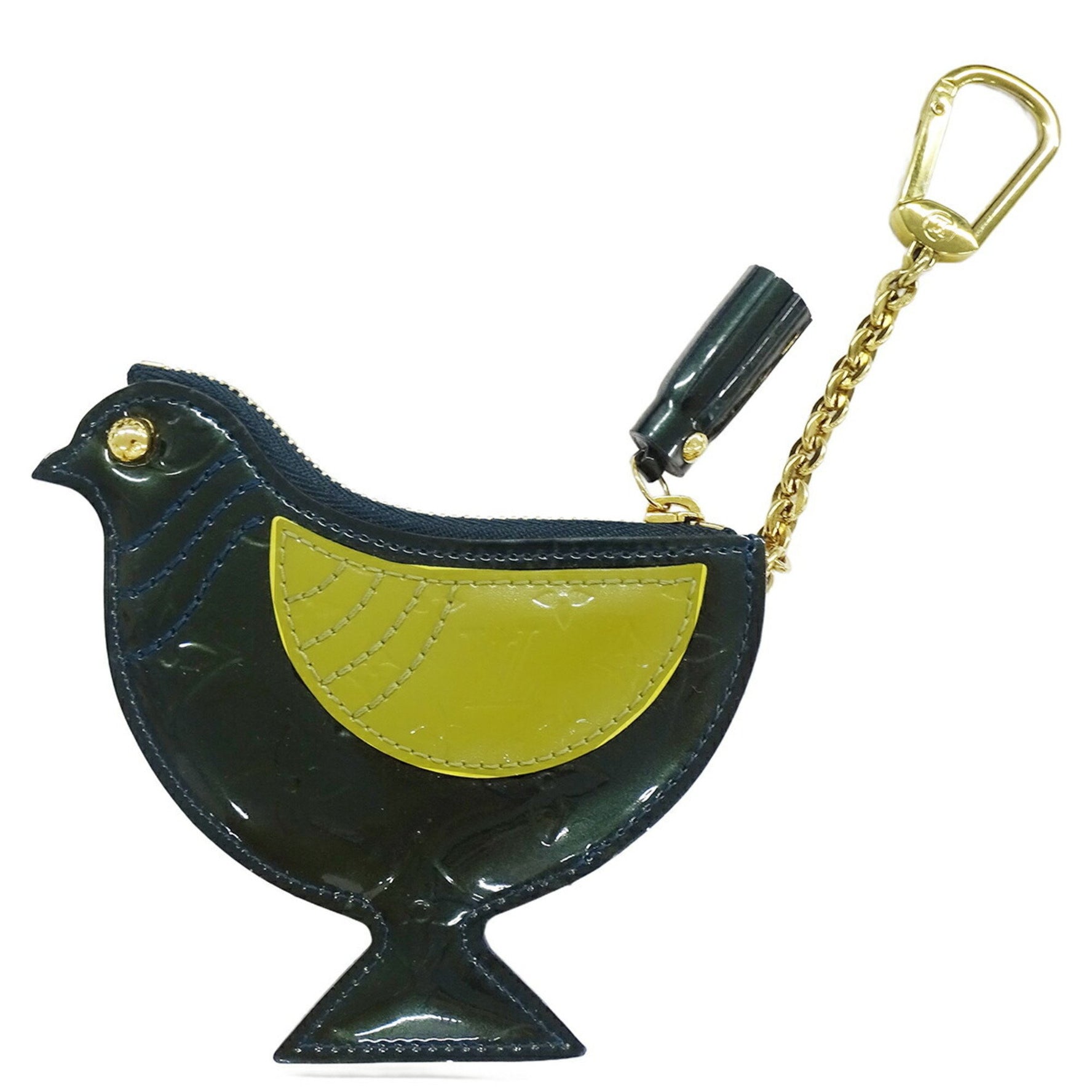 Louis Vuitton Wallet Monogram Vernis Ladies Coin Case Purse Pochette Oiseau Blue Nuit Bird