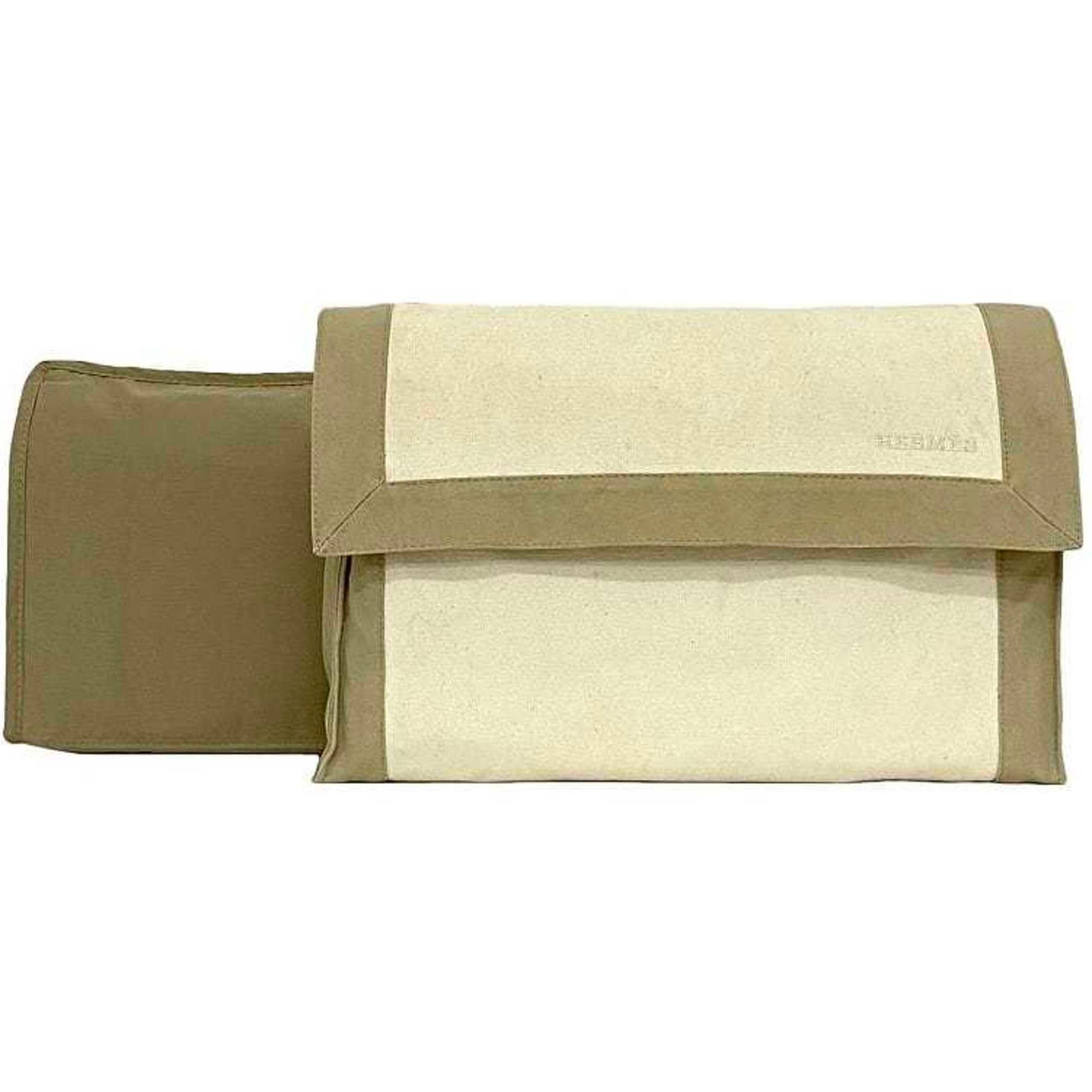 Hermes Clutch Bag Tapidcel Beige White Cotton Canvas Travel Case Flap Embroidery Bag-in-Bag Men's Items