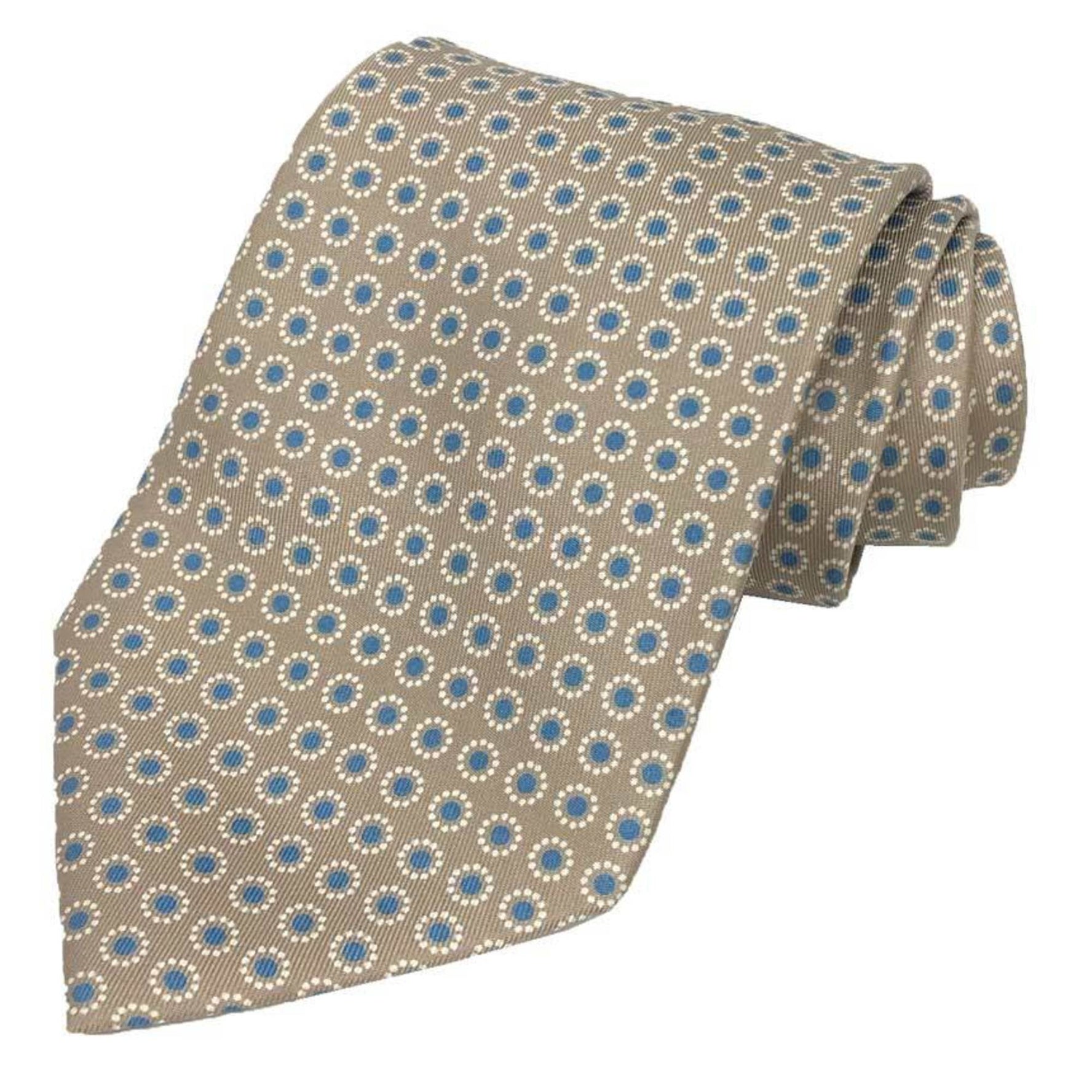 Hermes tie floral pattern 100% silk greige